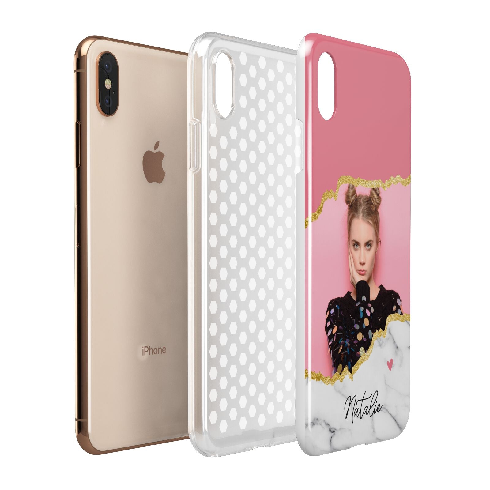 Personalised Marble Photo Apple iPhone Xs Max 3D Tough Case Expanded View