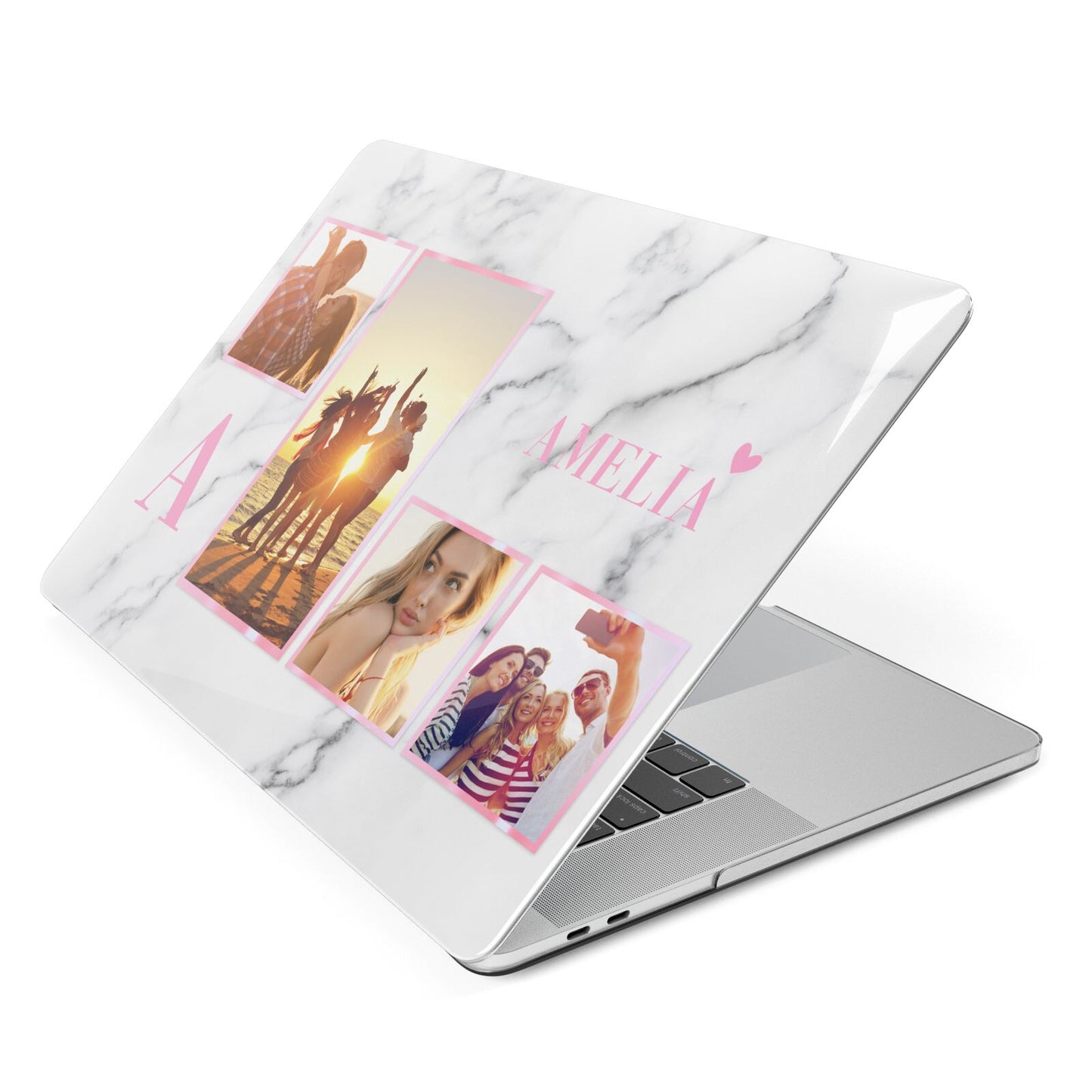 Personalised Marble Photo Collage Apple MacBook Case Side View