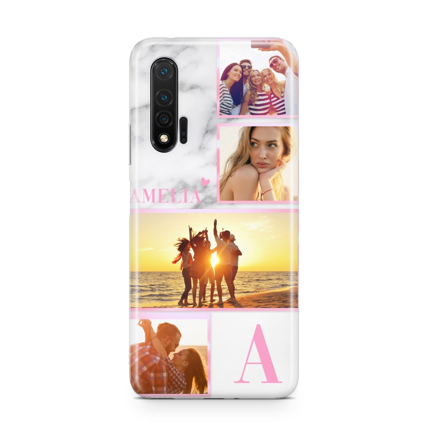 Personalised Marble Photo Collage Huawei Nova 6 Phone Case