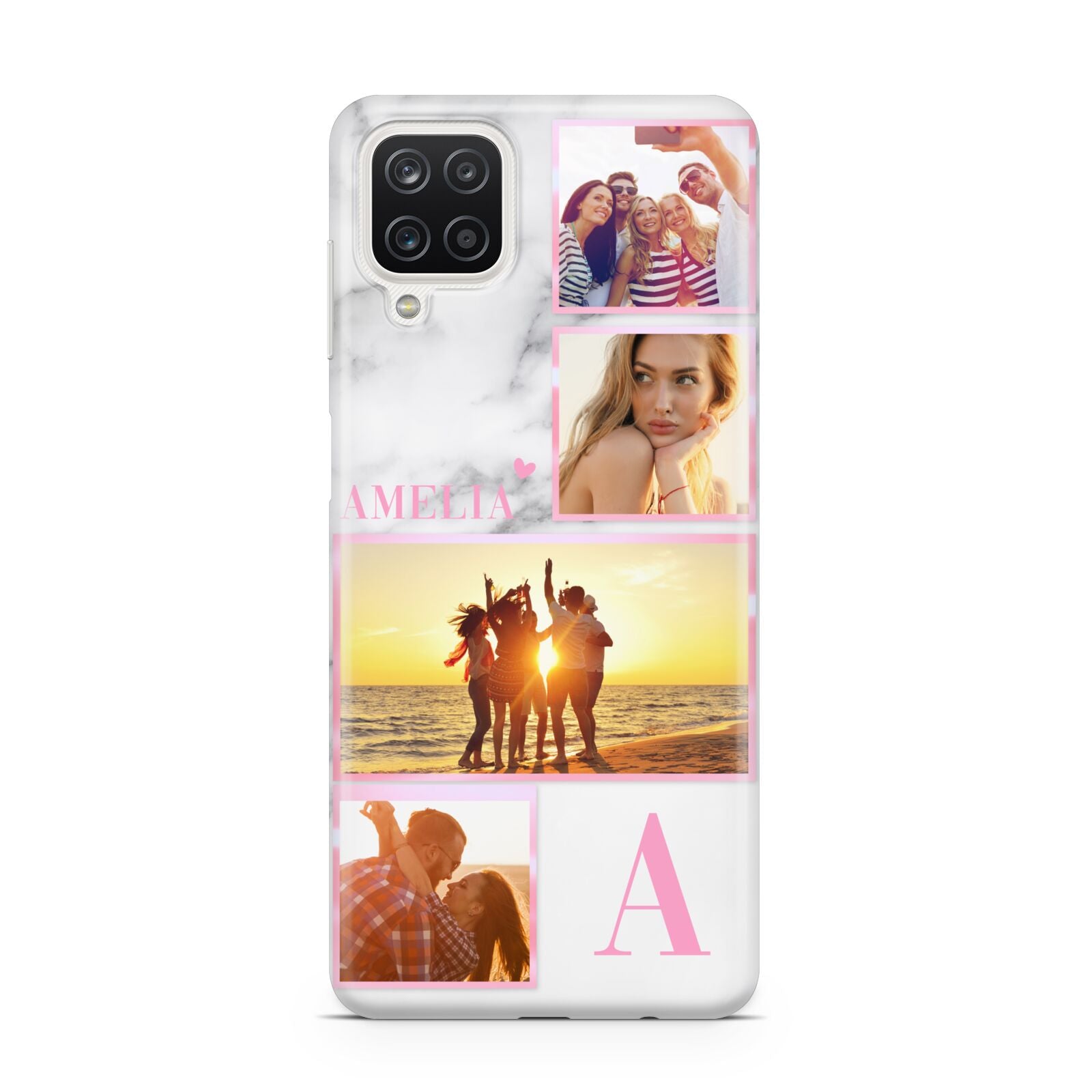 Personalised Marble Photo Collage Samsung A12 Case