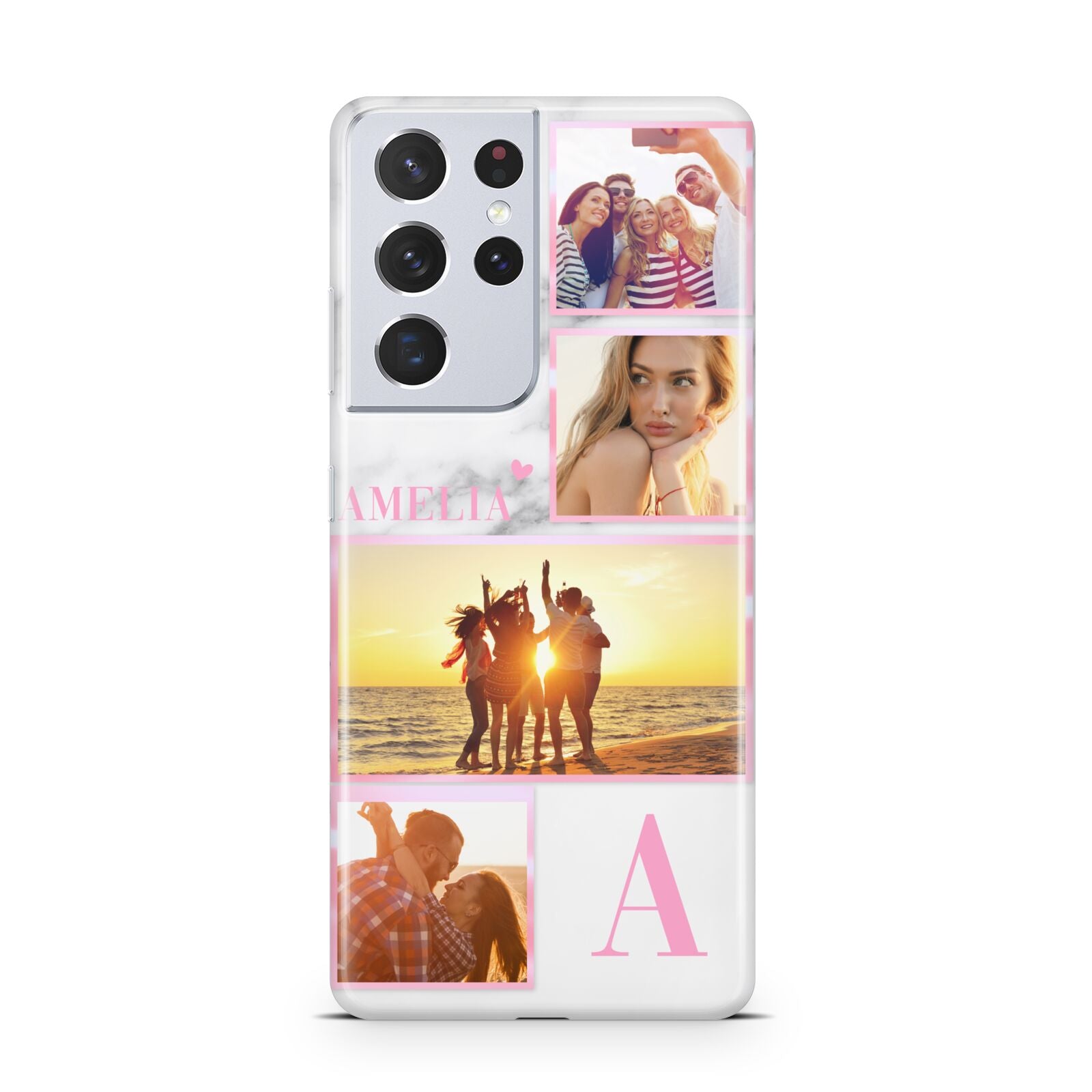 Personalised Marble Photo Collage Samsung S21 Ultra Case