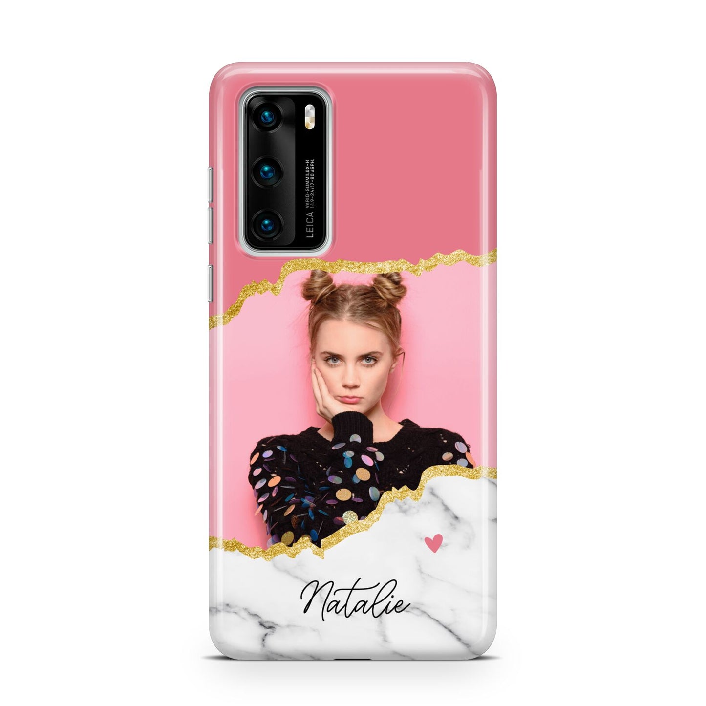 Personalised Marble Photo Huawei P40 Phone Case