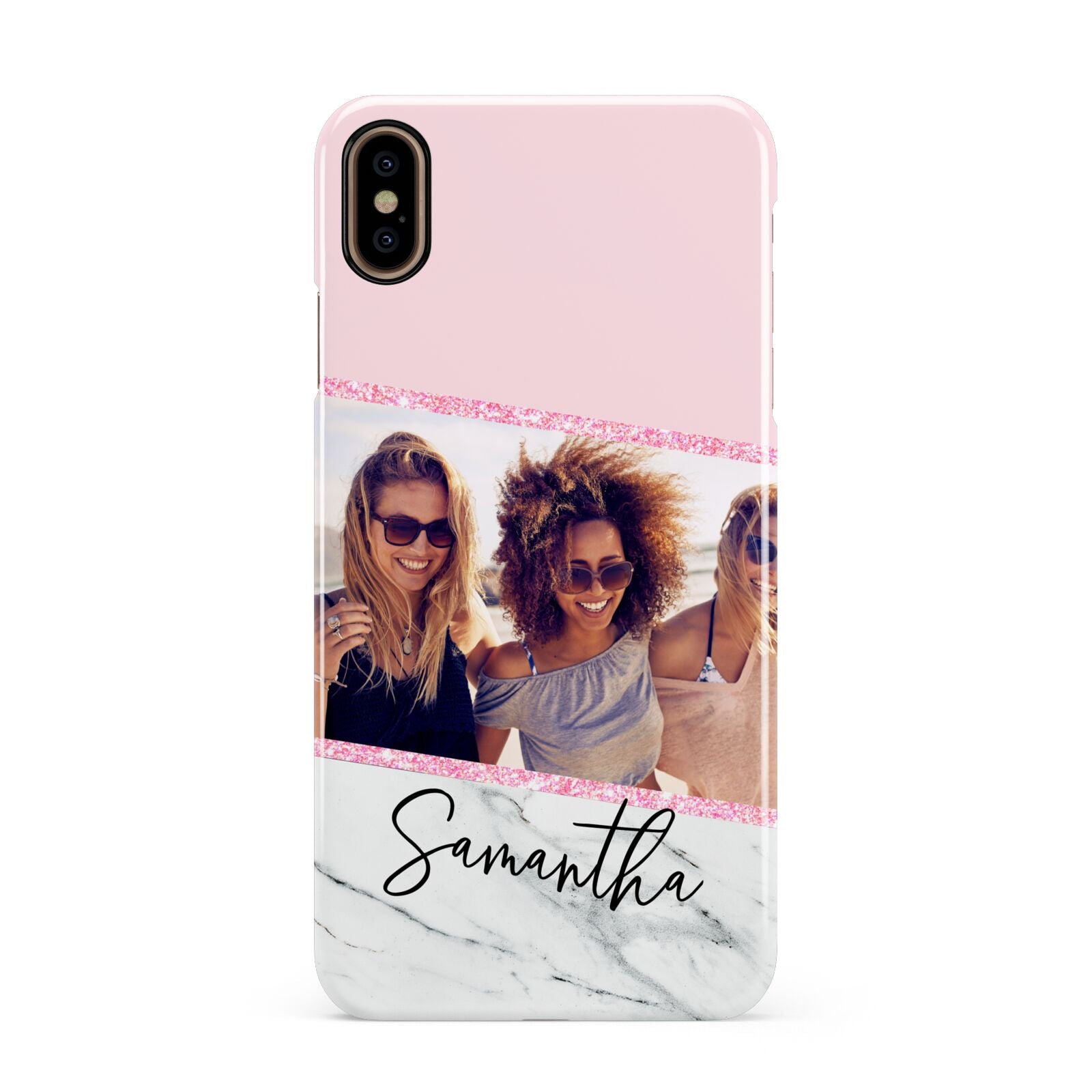 Personalised Marble Photo Name Apple iPhone Xs Max 3D Snap Case