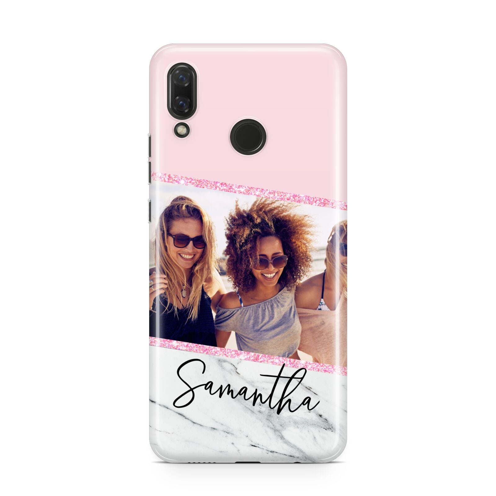 Personalised Marble Photo Name Huawei Nova 3 Phone Case