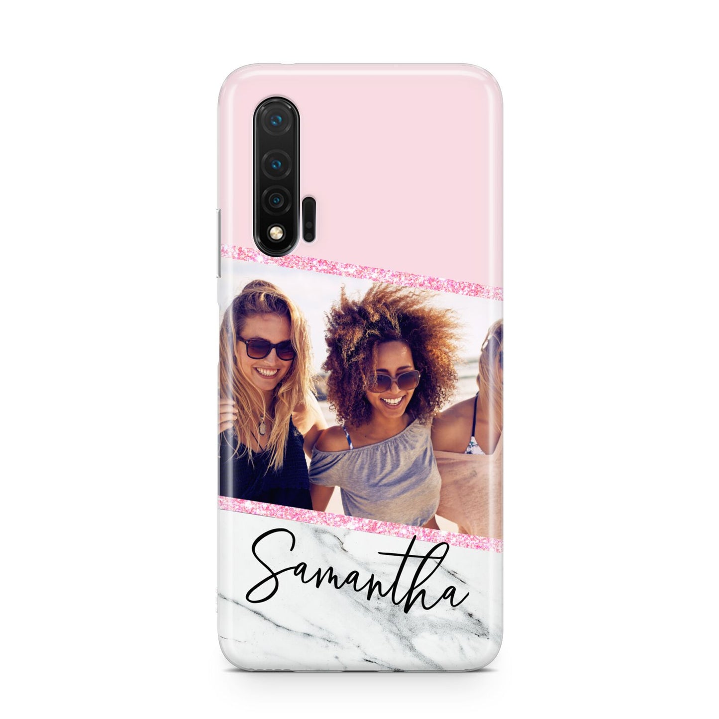 Personalised Marble Photo Name Huawei Nova 6 Phone Case