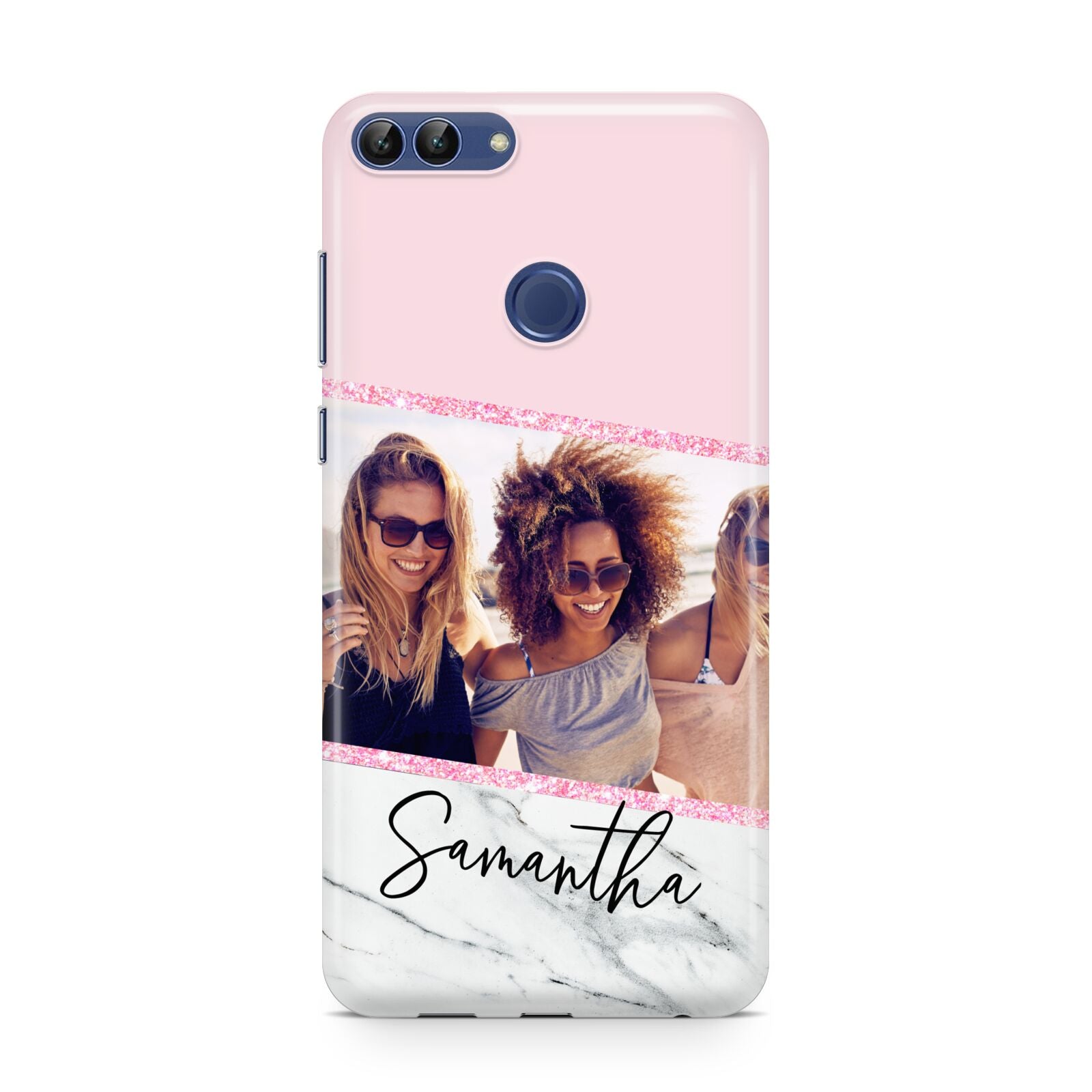 Personalised Marble Photo Name Huawei P Smart Case