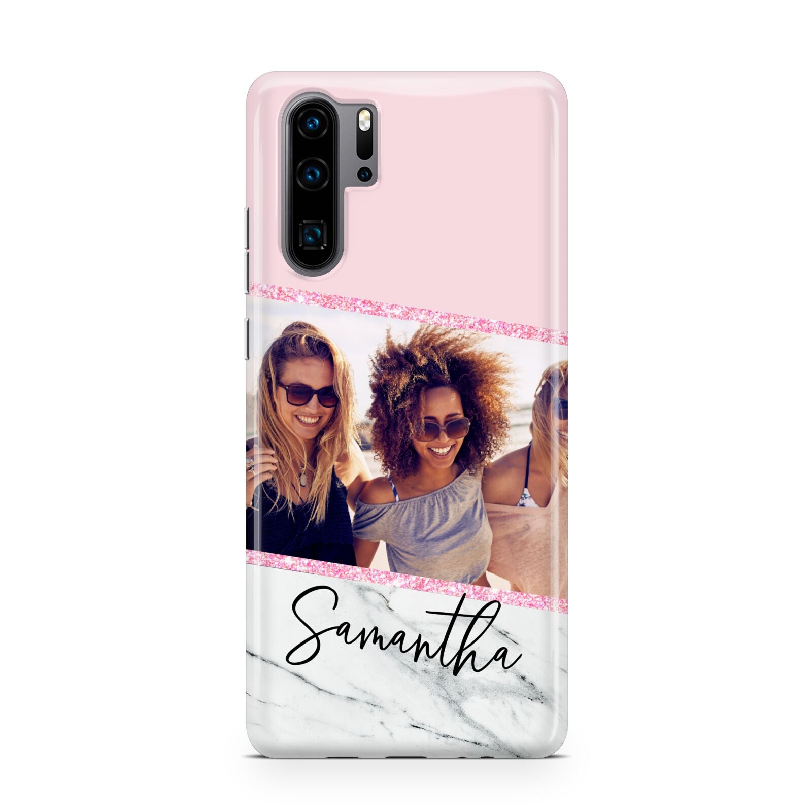 Personalised Marble Photo Name Huawei P30 Pro Phone Case