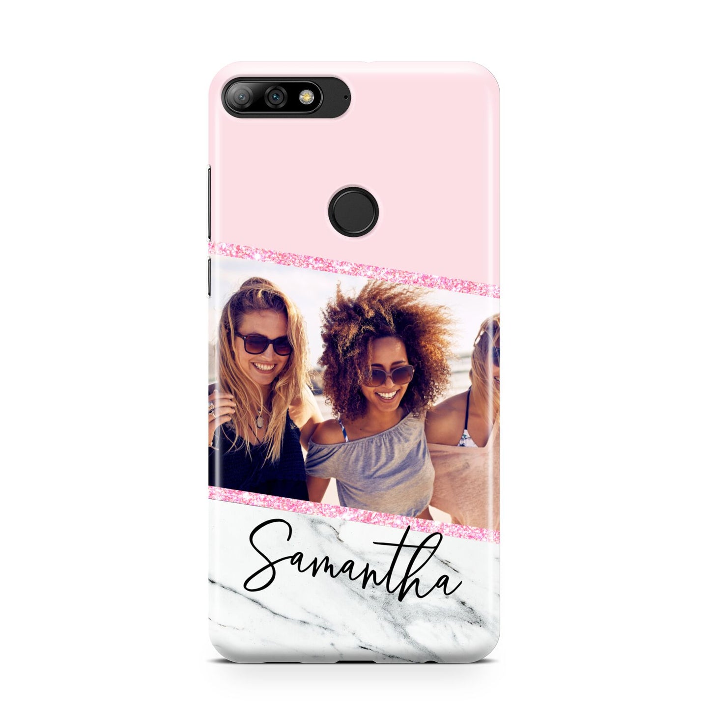 Personalised Marble Photo Name Huawei Y7 2018