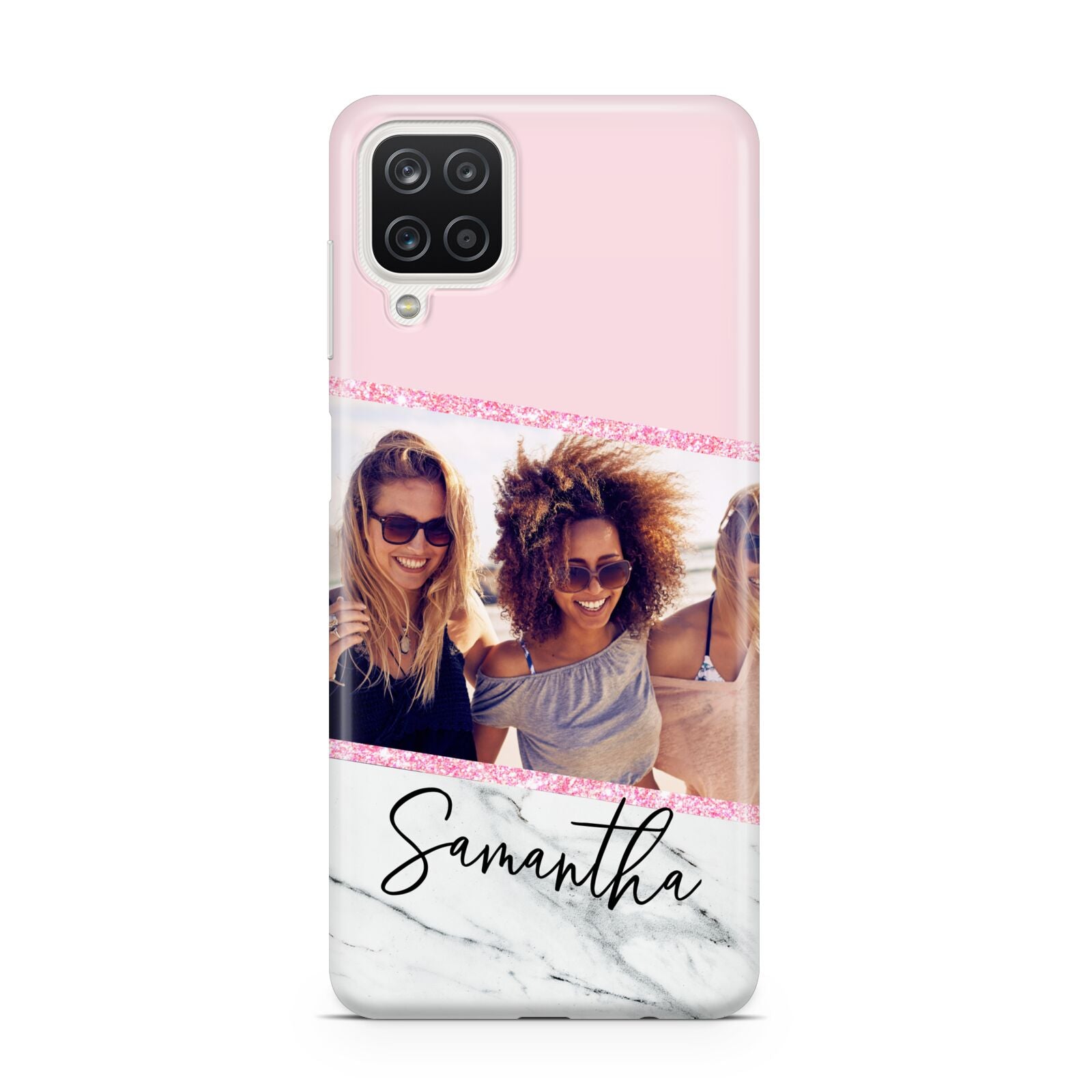 Personalised Marble Photo Name Samsung A12 Case