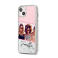 Personalised Marble Photo Name iPhone 14 Plus Glitter Tough Case Starlight Angled Image