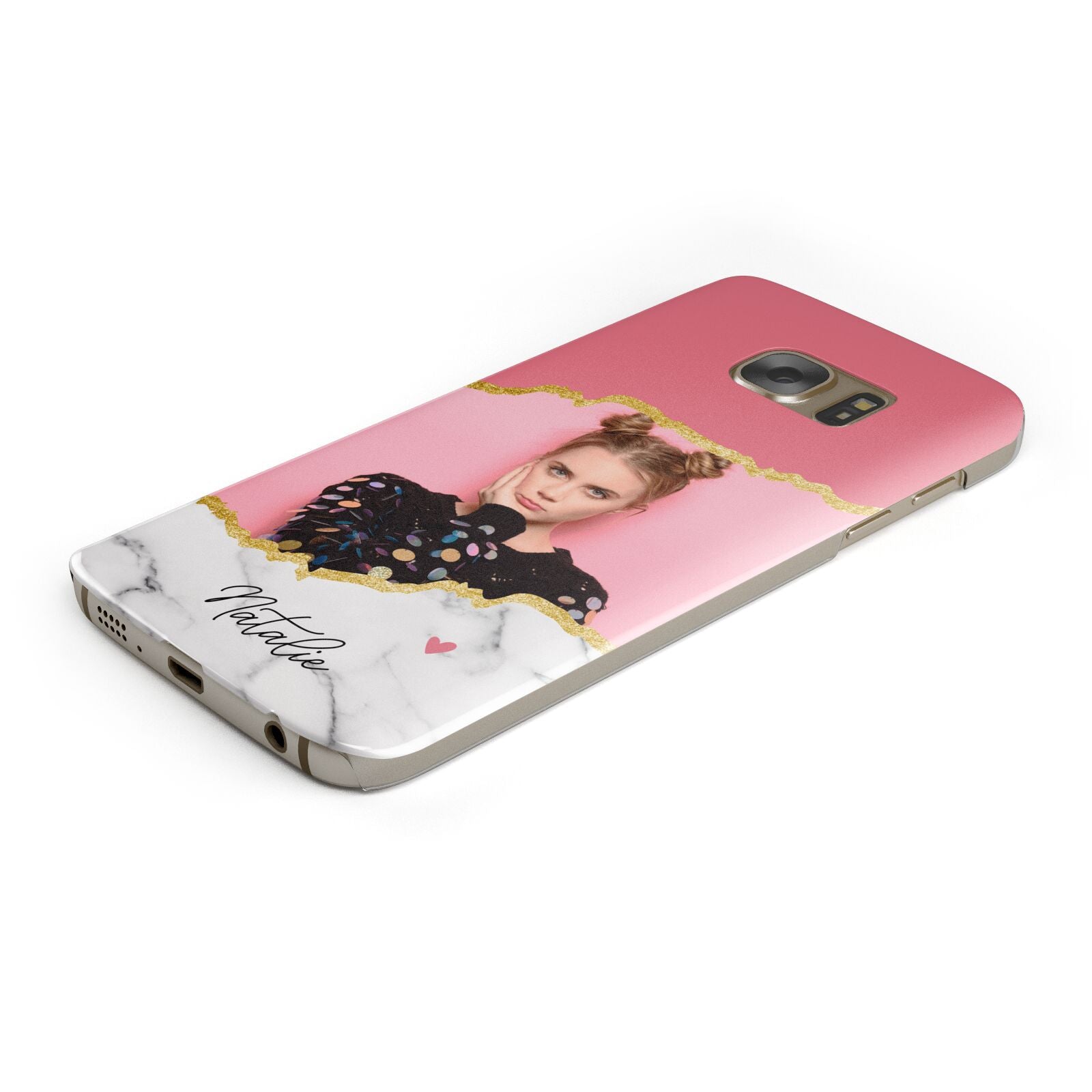 Personalised Marble Photo Samsung Galaxy Case Bottom Cutout