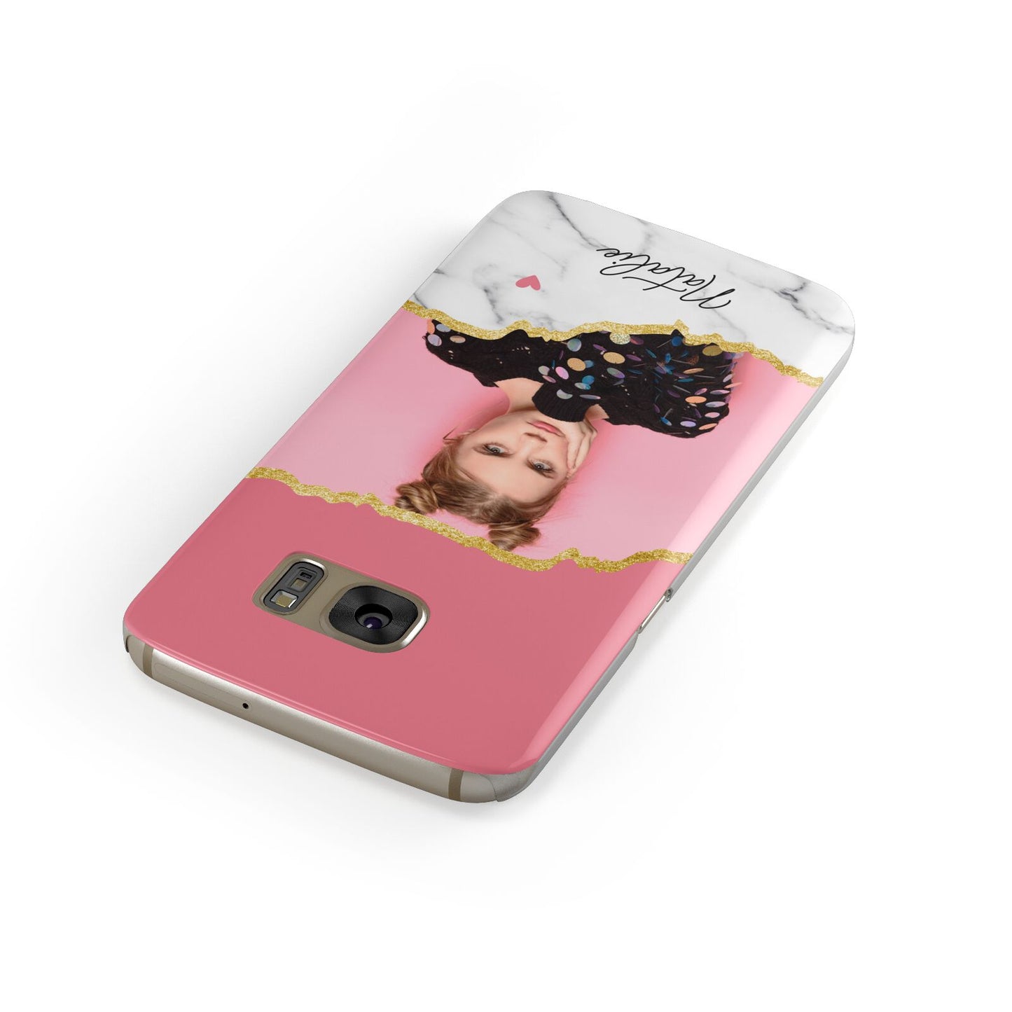 Personalised Marble Photo Samsung Galaxy Case Front Close Up