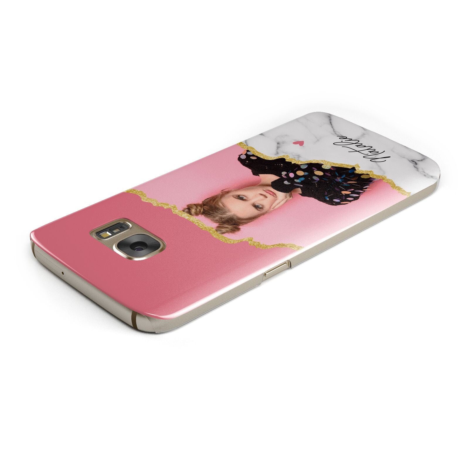 Personalised Marble Photo Samsung Galaxy Case Top Cutout