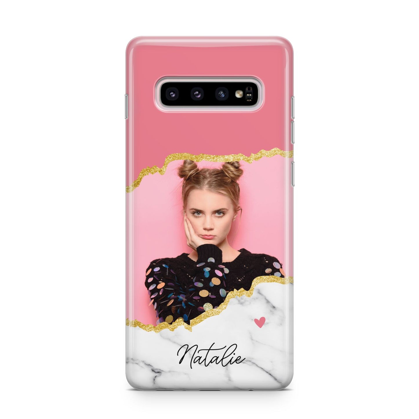 Personalised Marble Photo Samsung Galaxy S10 Plus Case