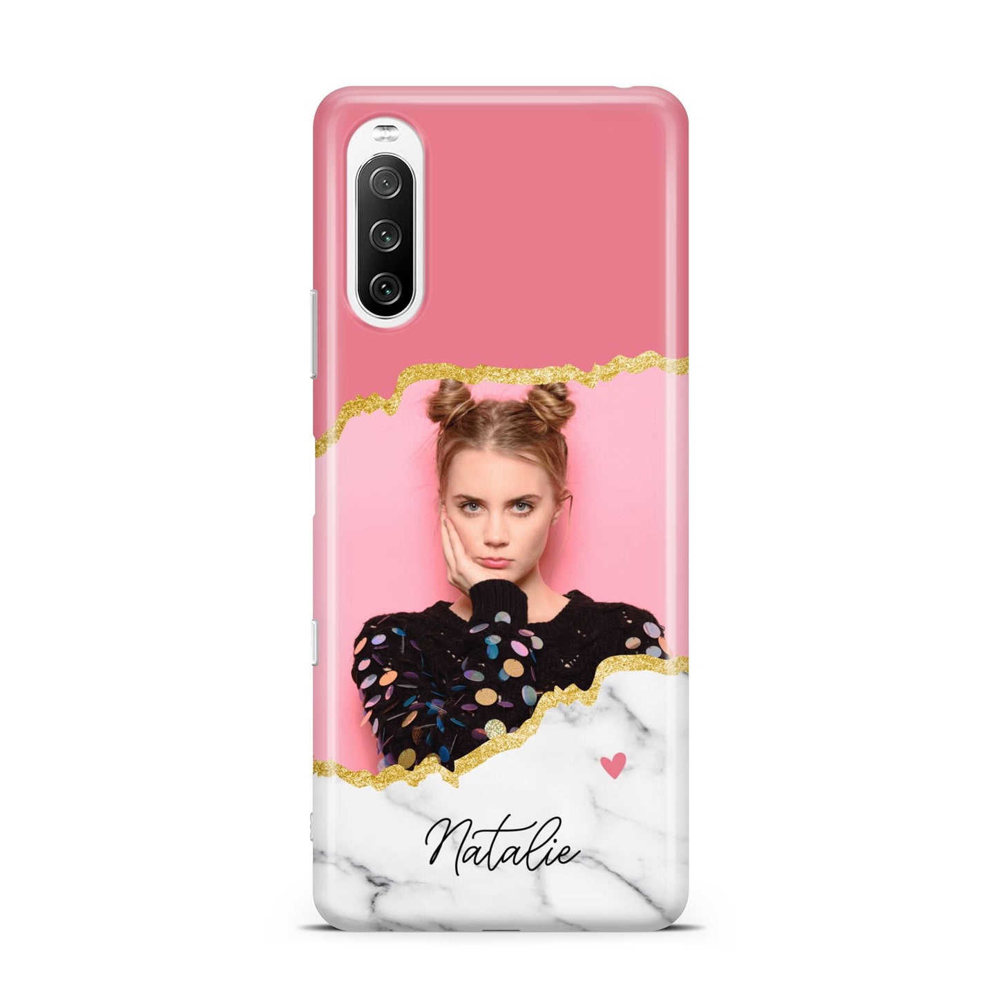 Personalised Marble Photo Sony Xperia 10 III Case