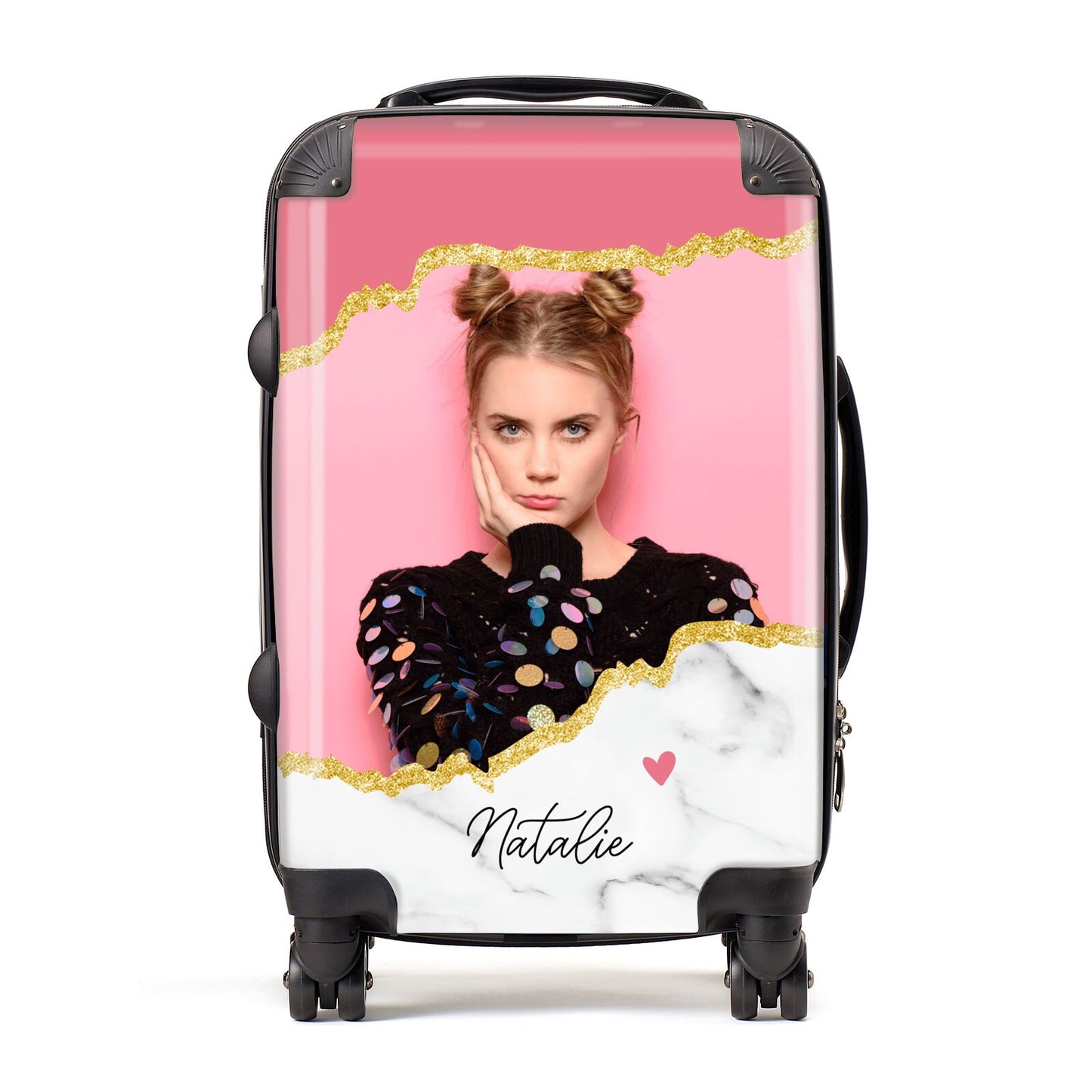 Personalised Marble Photo Suitcase