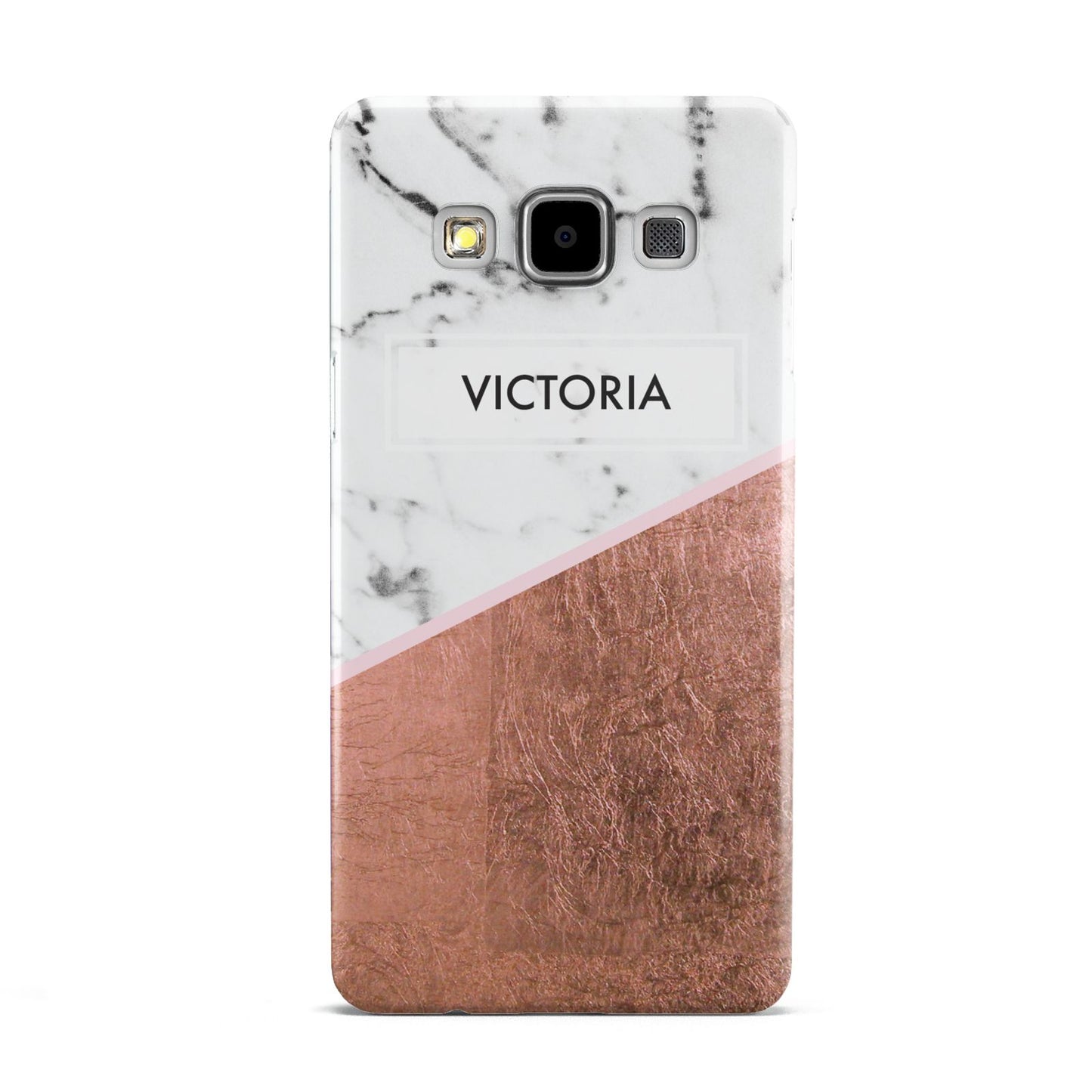 Personalised Marble Rose Gold Name Initials Samsung Galaxy A5 Case