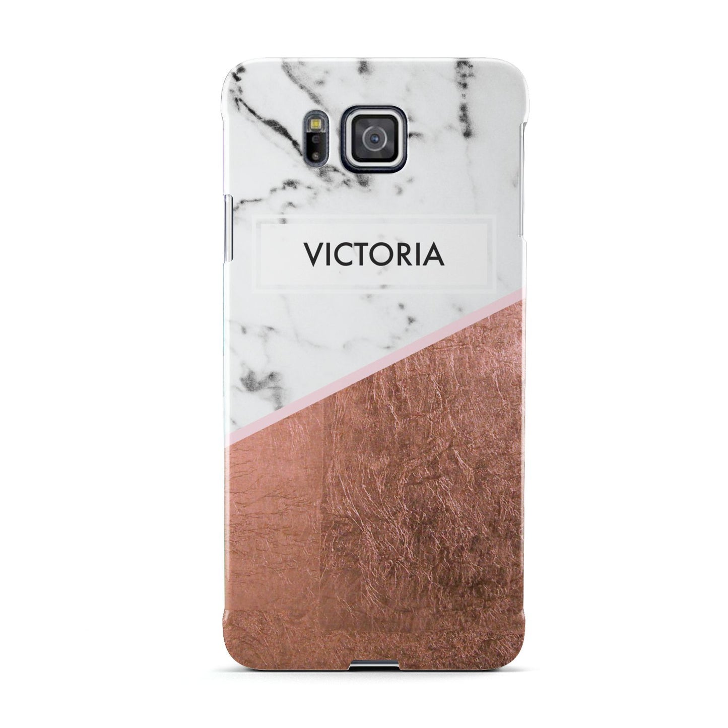 Personalised Marble Rose Gold Name Initials Samsung Galaxy Alpha Case