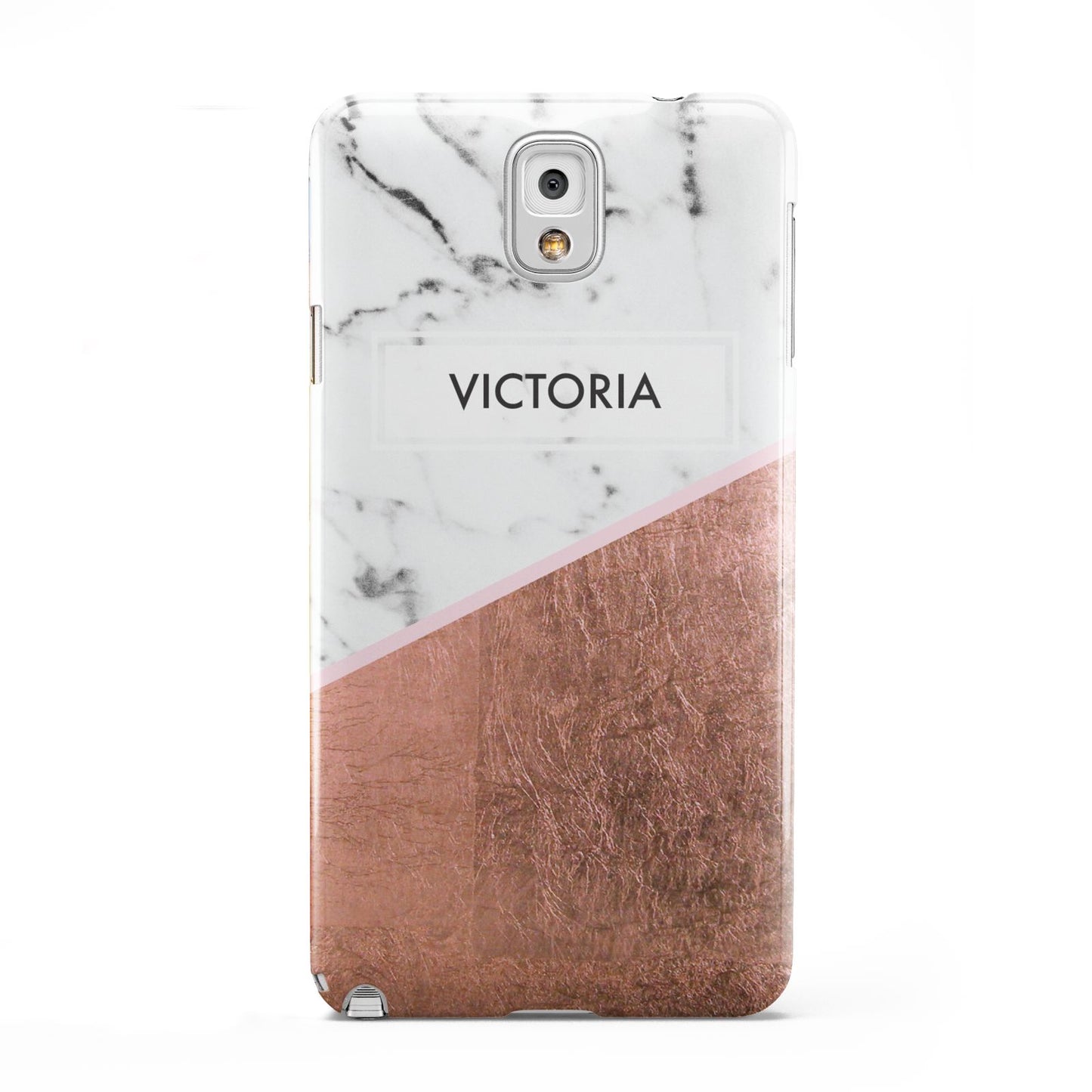 Personalised Marble Rose Gold Name Initials Samsung Galaxy Note 3 Case