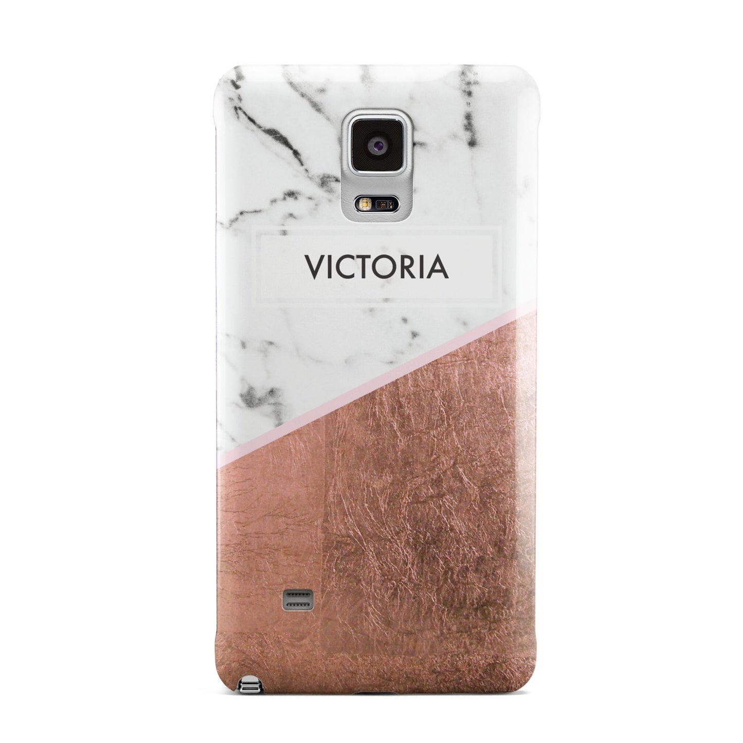 Personalised Marble Rose Gold Name Initials Samsung Galaxy Note 4 Case