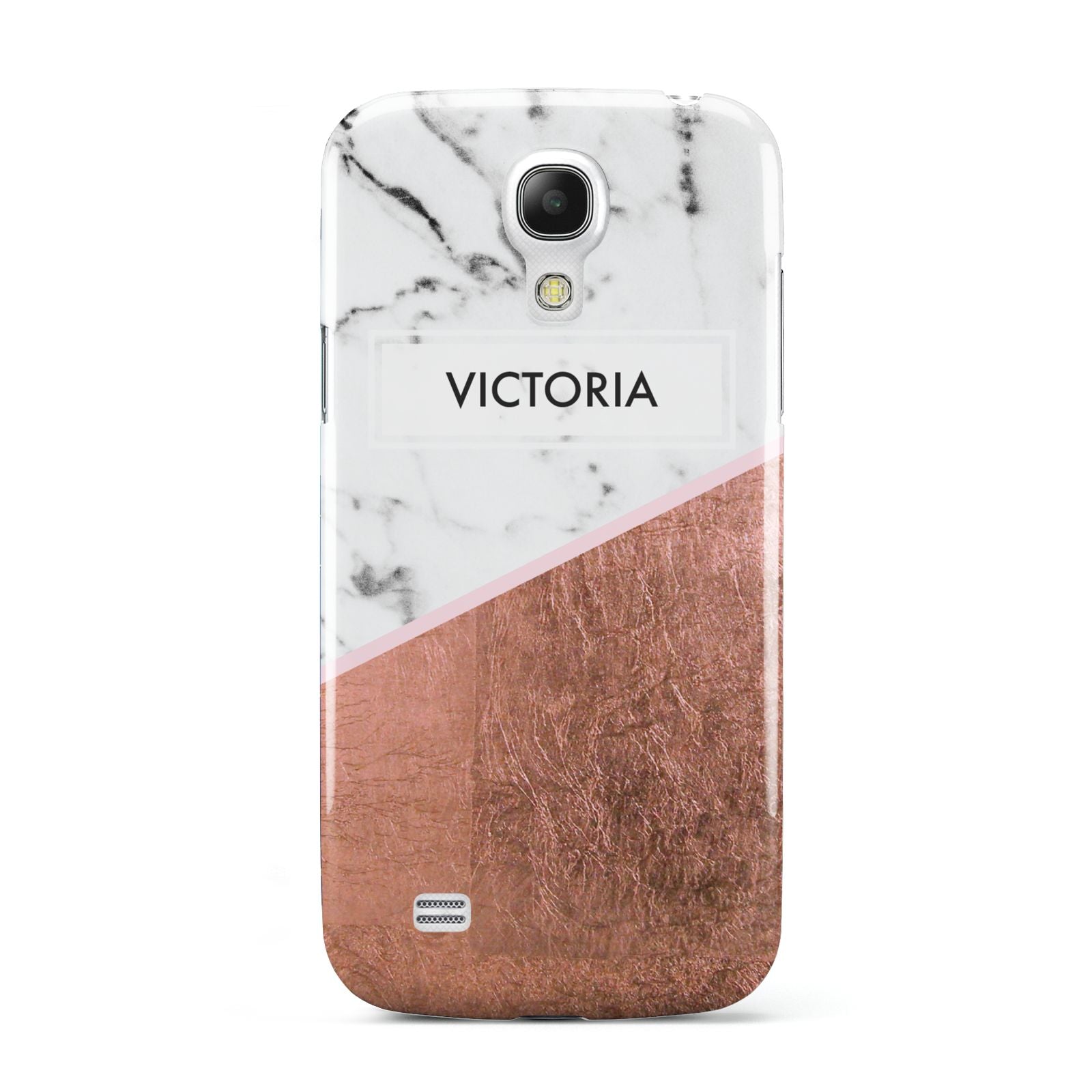 Personalised Marble Rose Gold Name Initials Samsung Galaxy S4 Mini Case