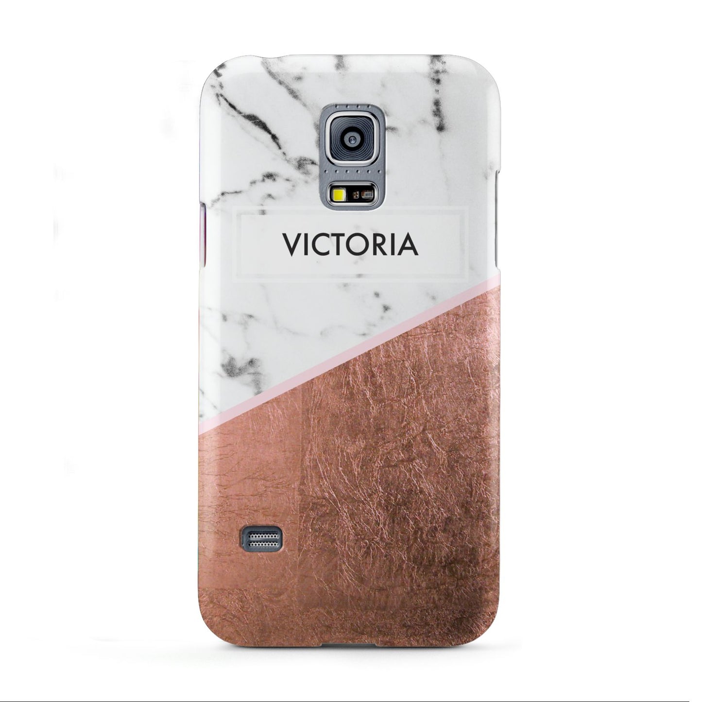 Personalised Marble Rose Gold Name Initials Samsung Galaxy S5 Mini Case