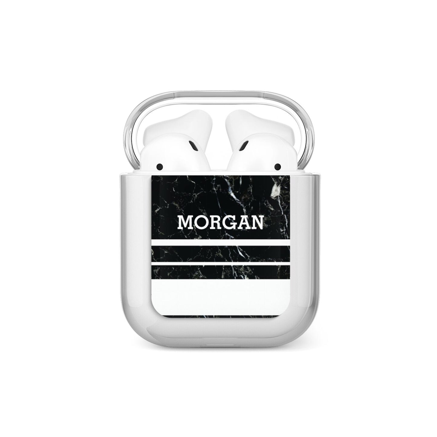 Personalised Marble Stripes Name Initials AirPods Case