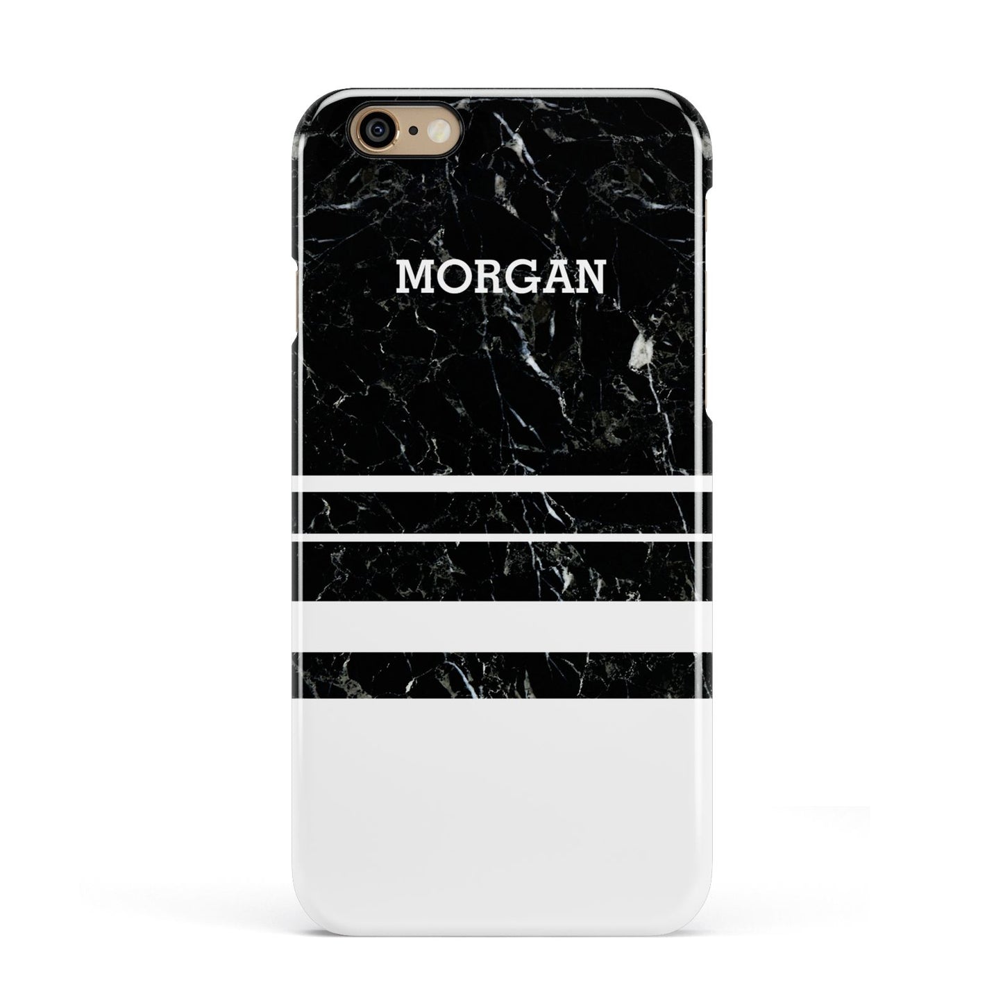 Personalised Marble Stripes Name Initials Apple iPhone 6 3D Snap Case