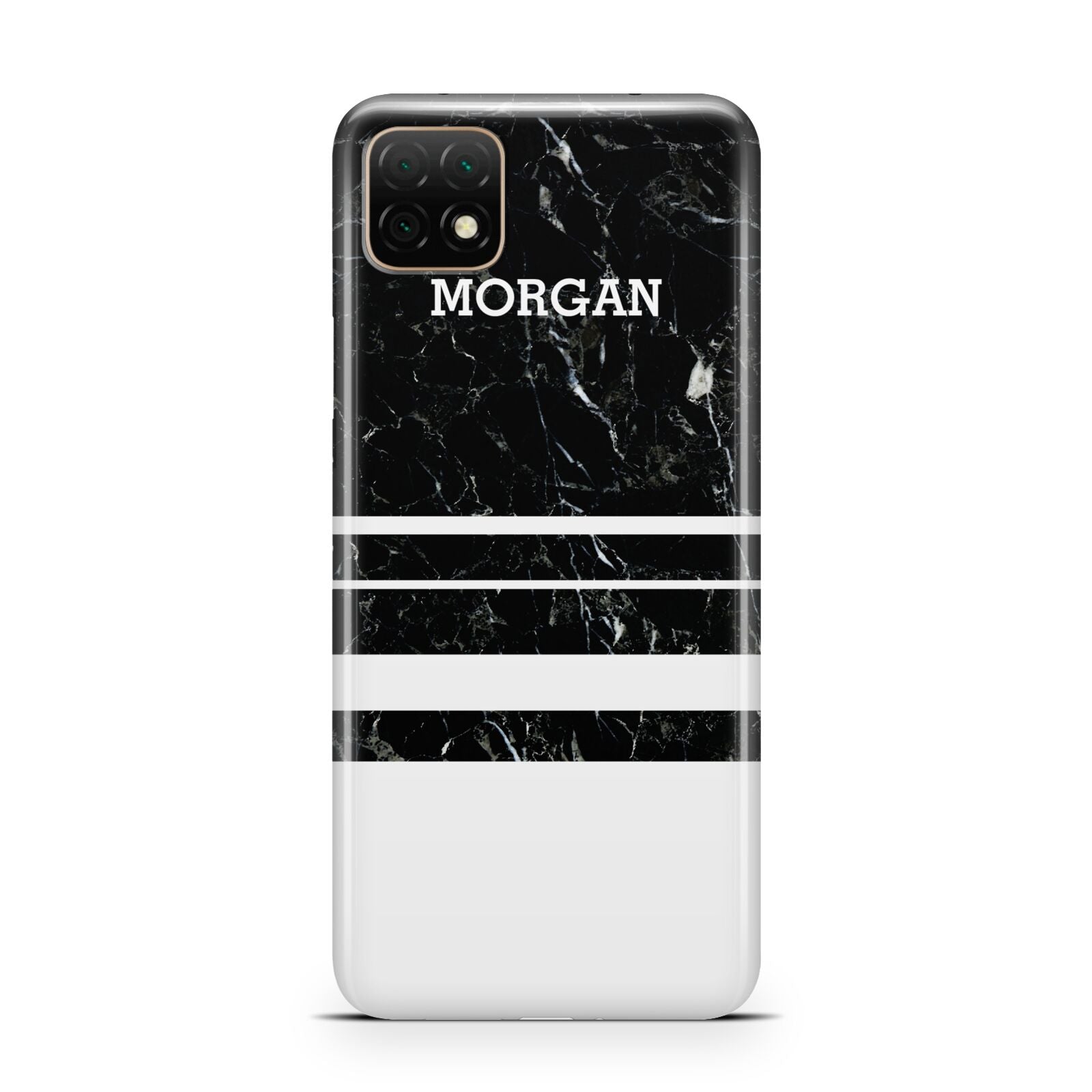 Personalised Marble Stripes Name Initials Huawei Enjoy 20 Phone Case