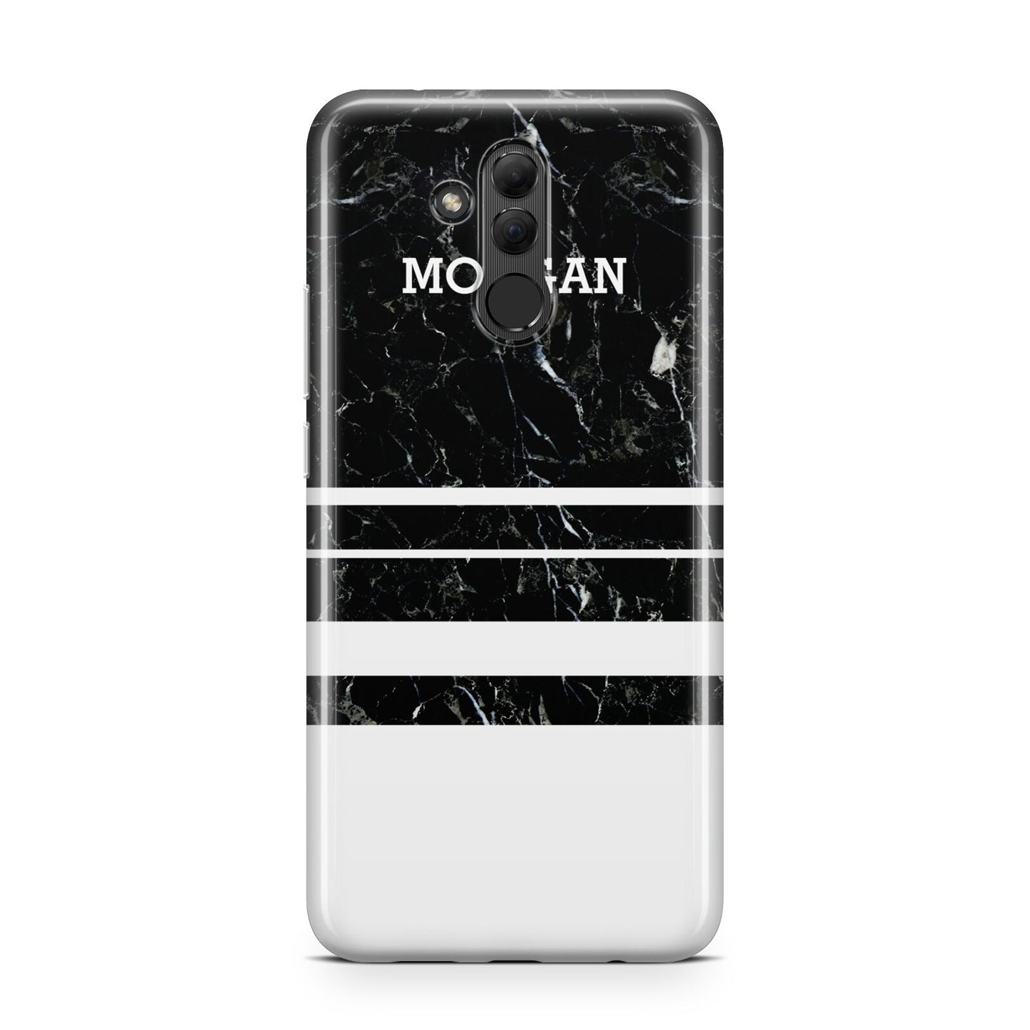 Personalised Marble Stripes Name Initials Huawei Mate 20 Lite