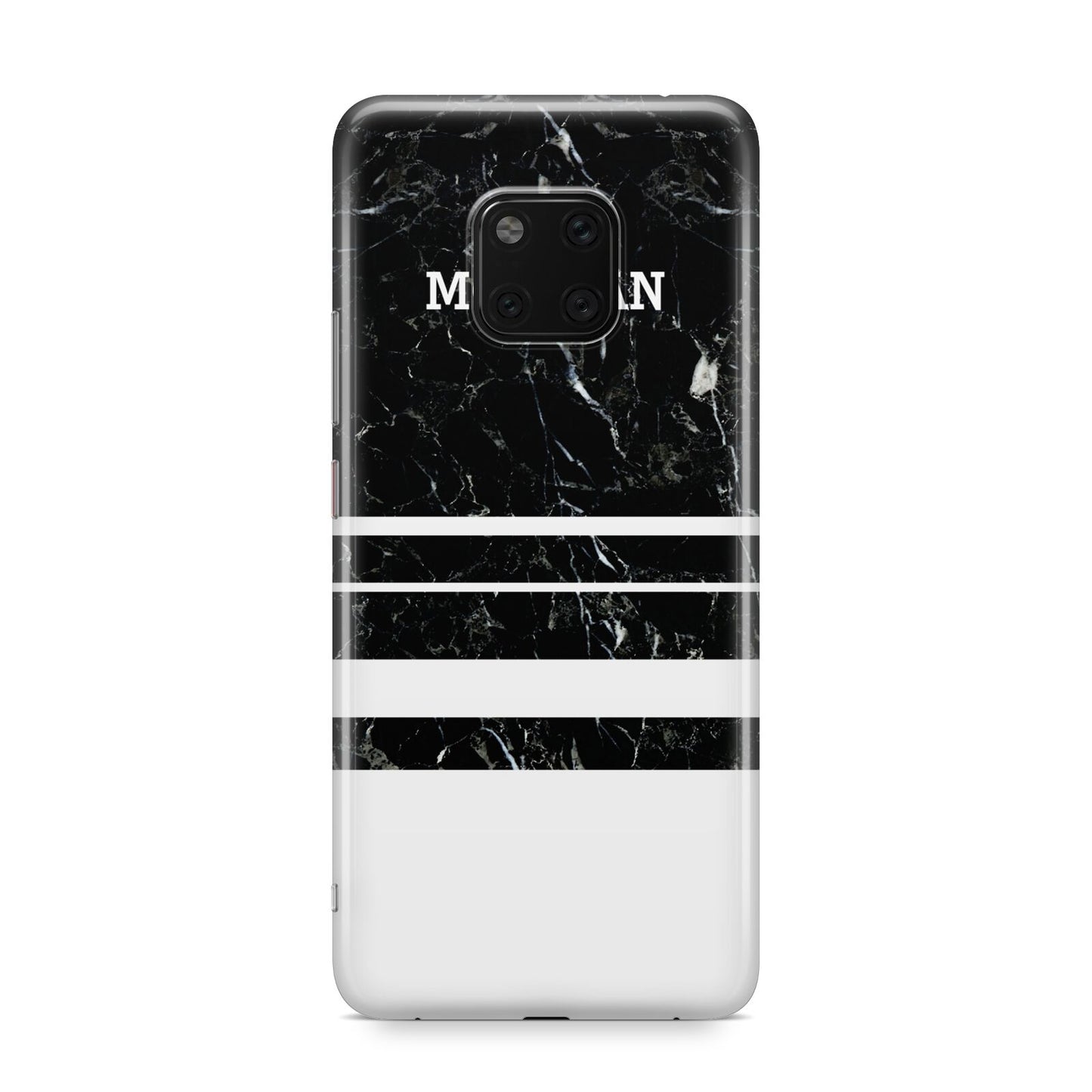 Personalised Marble Stripes Name Initials Huawei Mate 20 Pro Phone Case