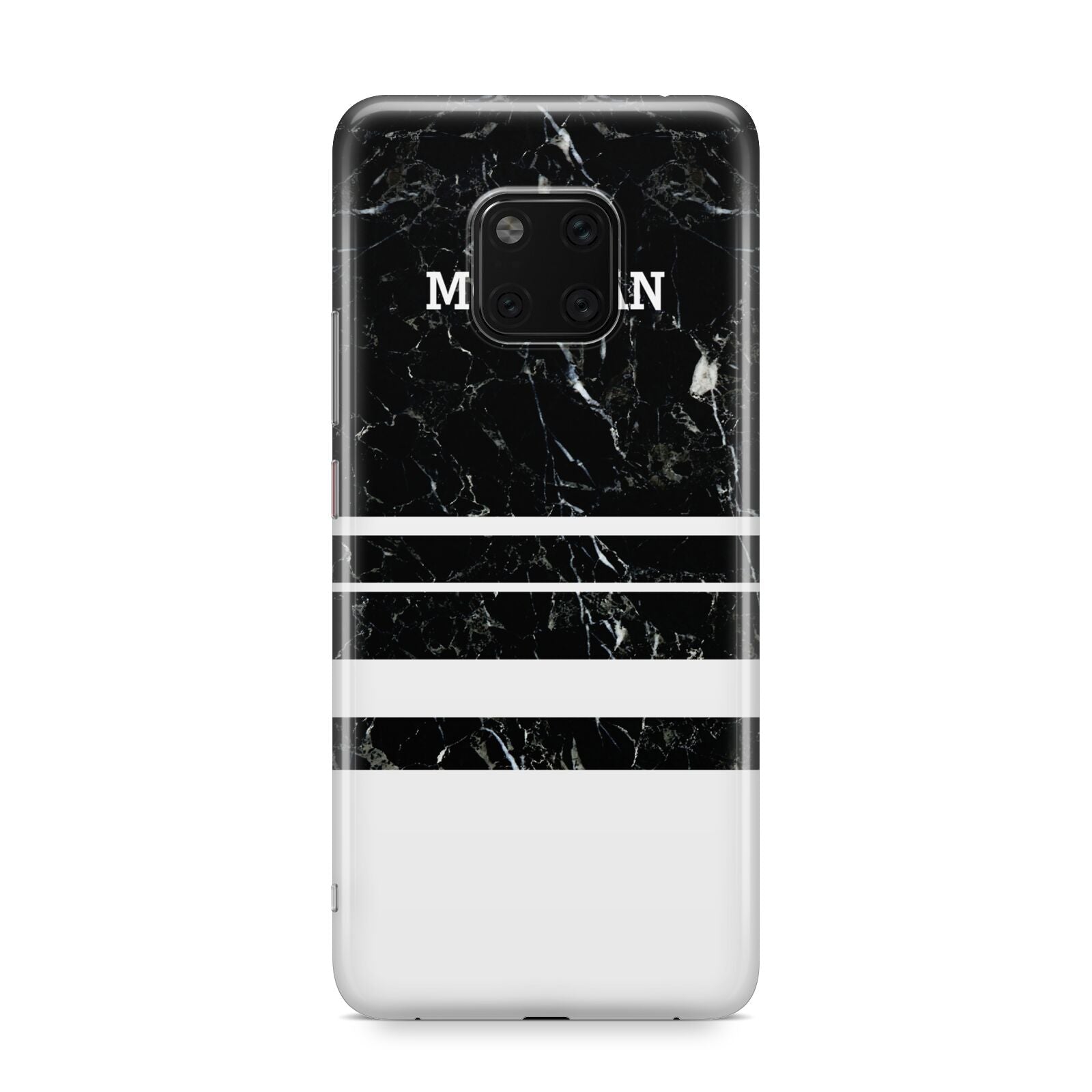 Personalised Marble Stripes Name Initials Huawei Mate 20 Pro Phone Case