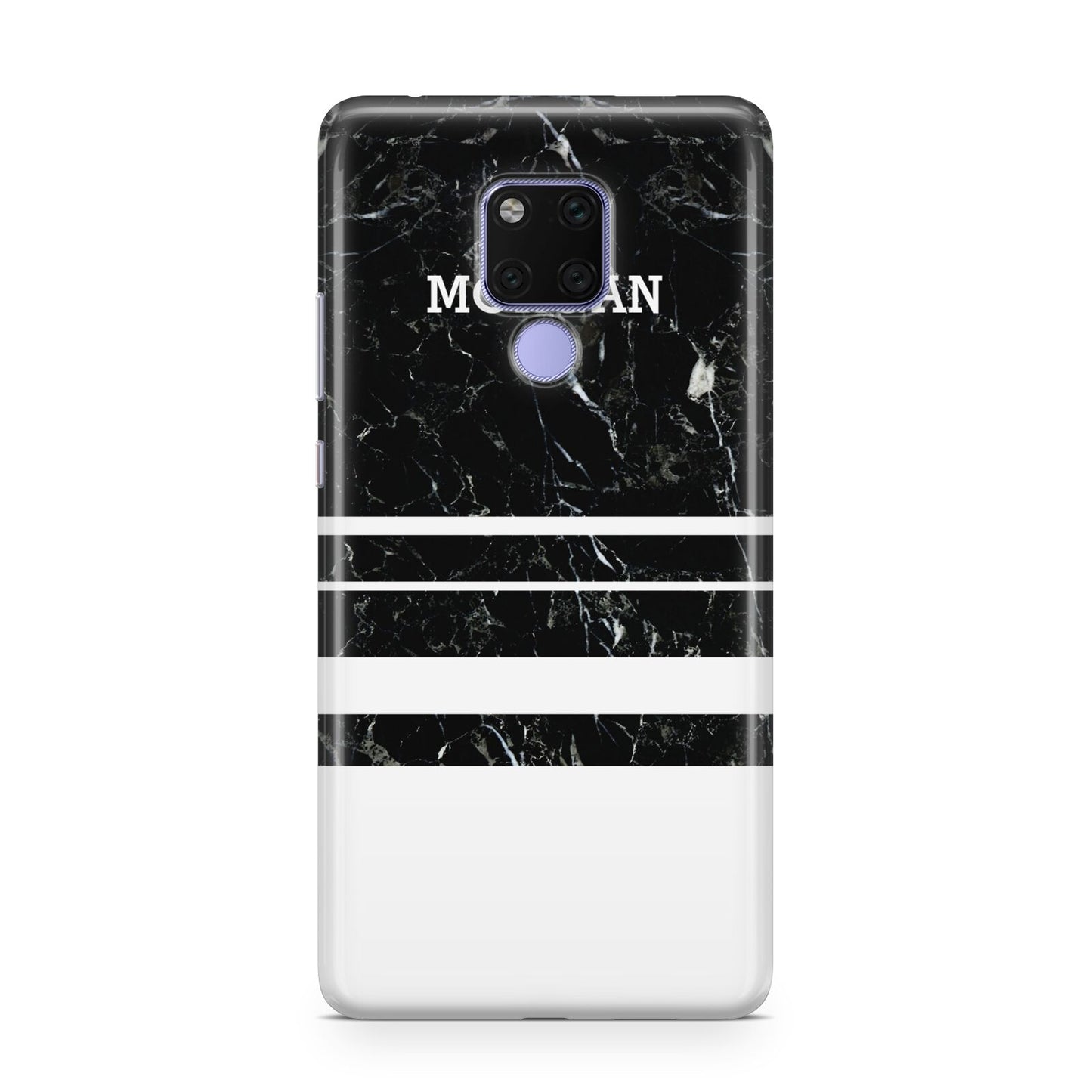 Personalised Marble Stripes Name Initials Huawei Mate 20X Phone Case