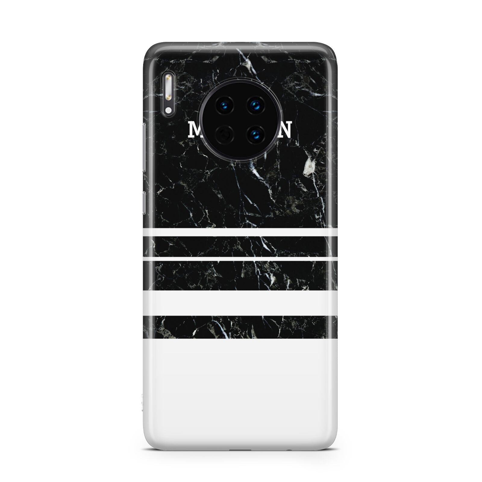 Personalised Marble Stripes Name Initials Huawei Mate 30