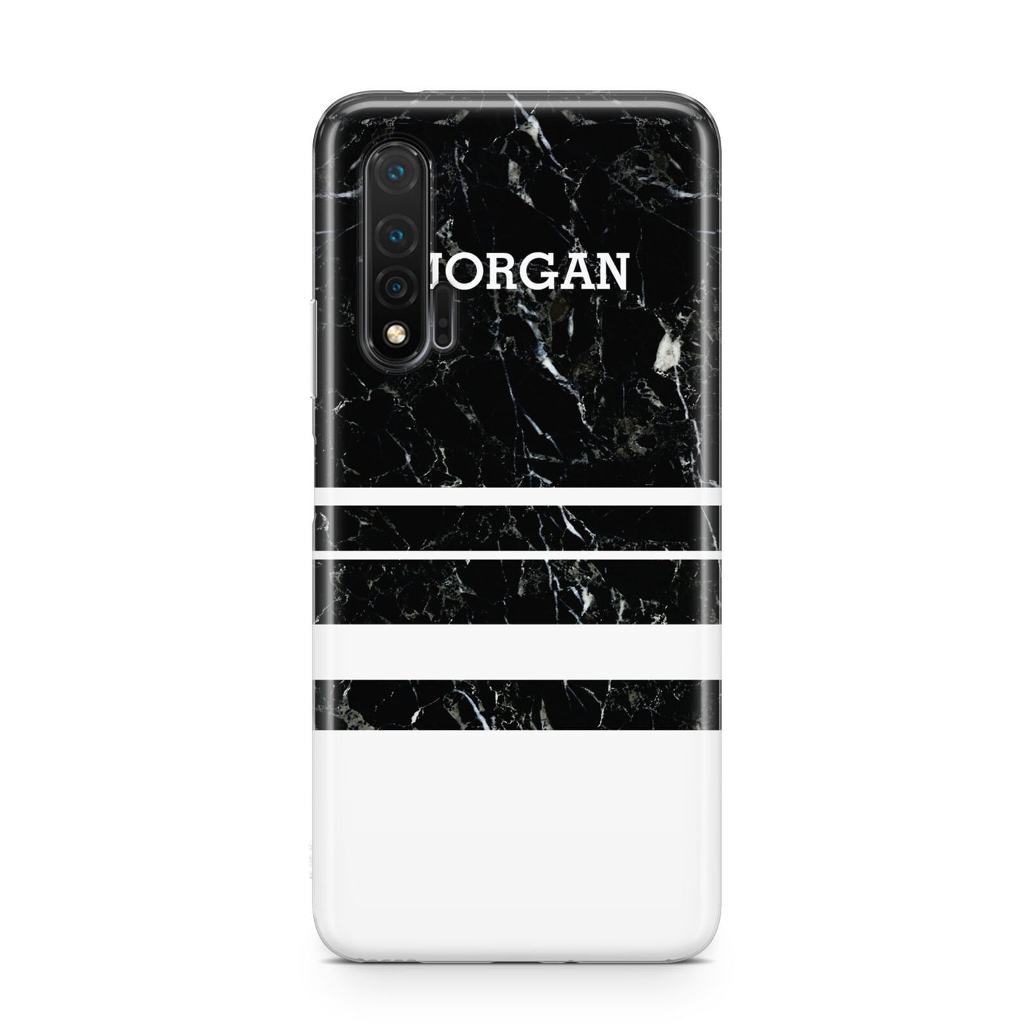 Personalised Marble Stripes Name Initials Huawei Nova 6 Phone Case