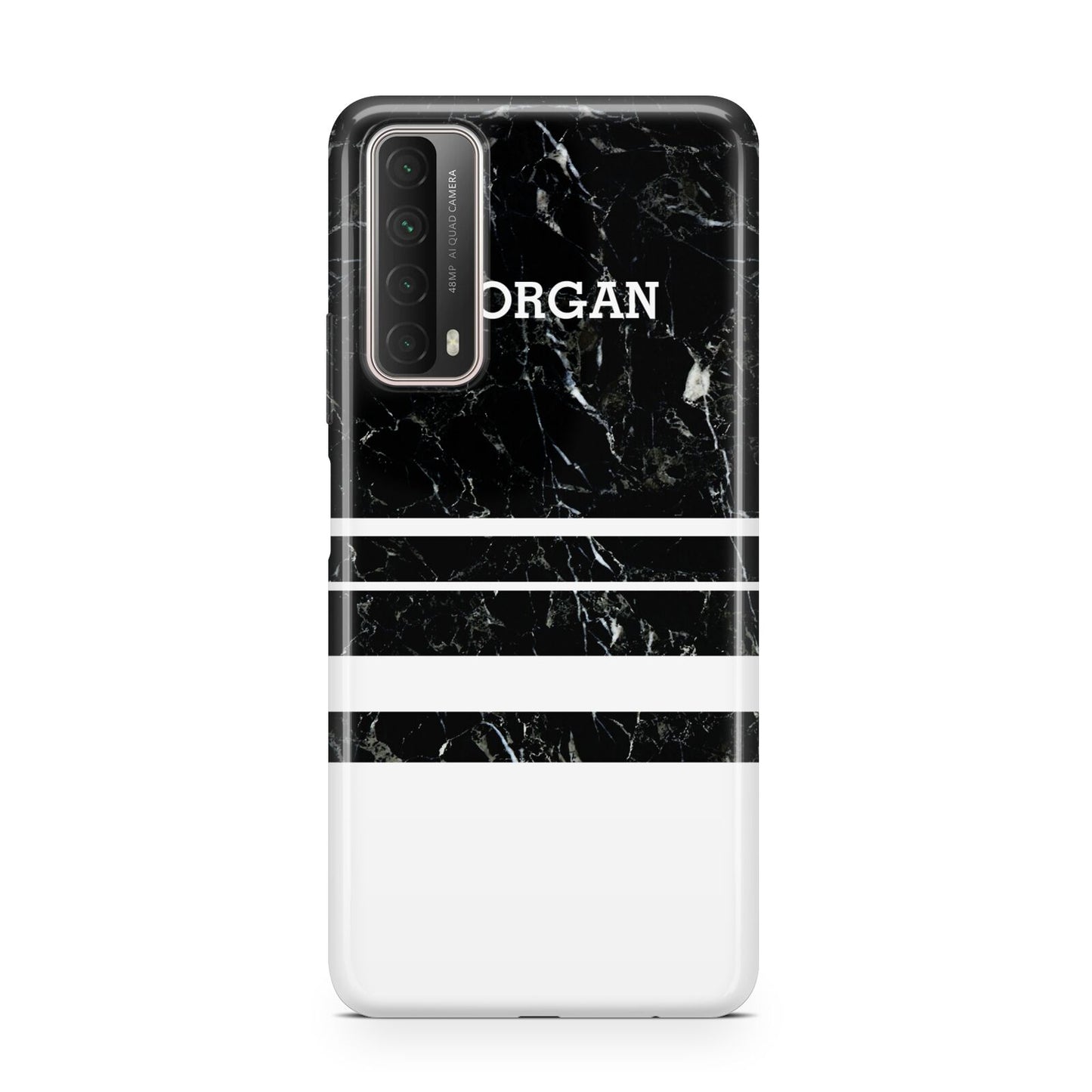 Personalised Marble Stripes Name Initials Huawei P Smart 2021