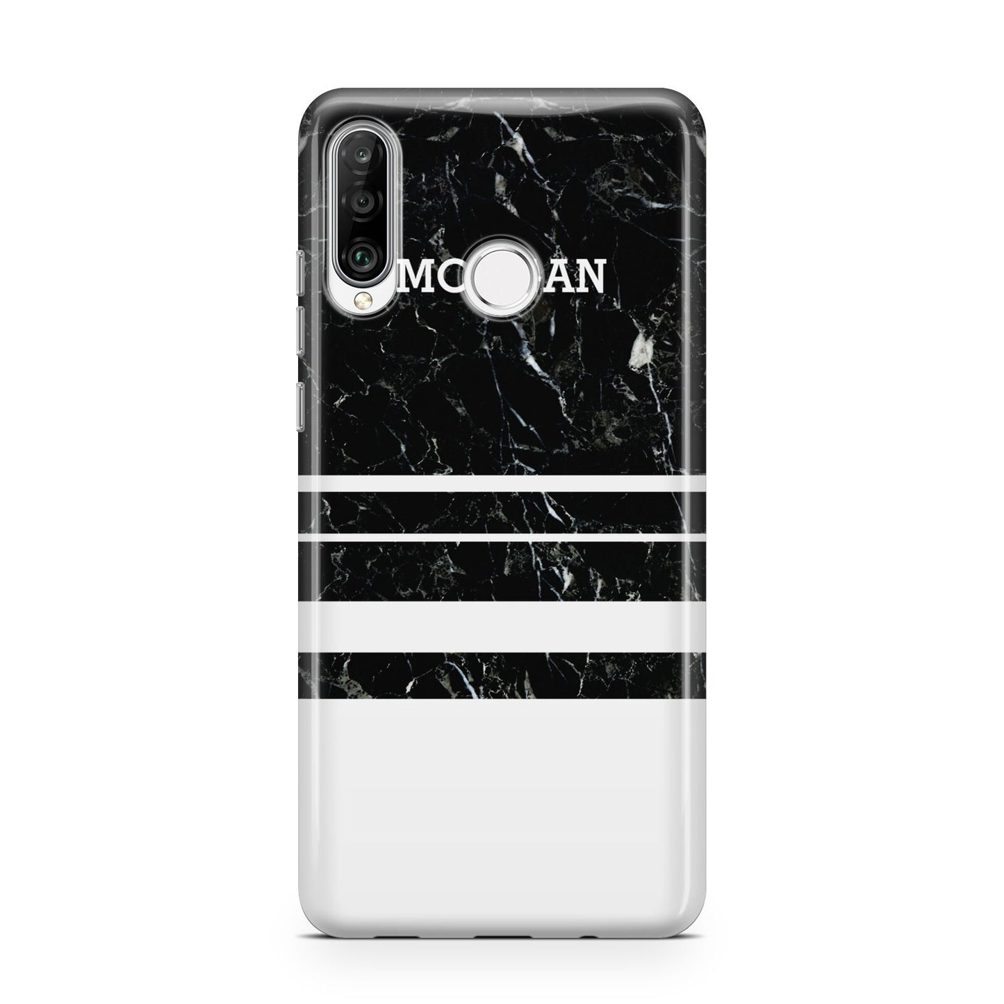 Personalised Marble Stripes Name Initials Huawei P30 Lite Phone Case