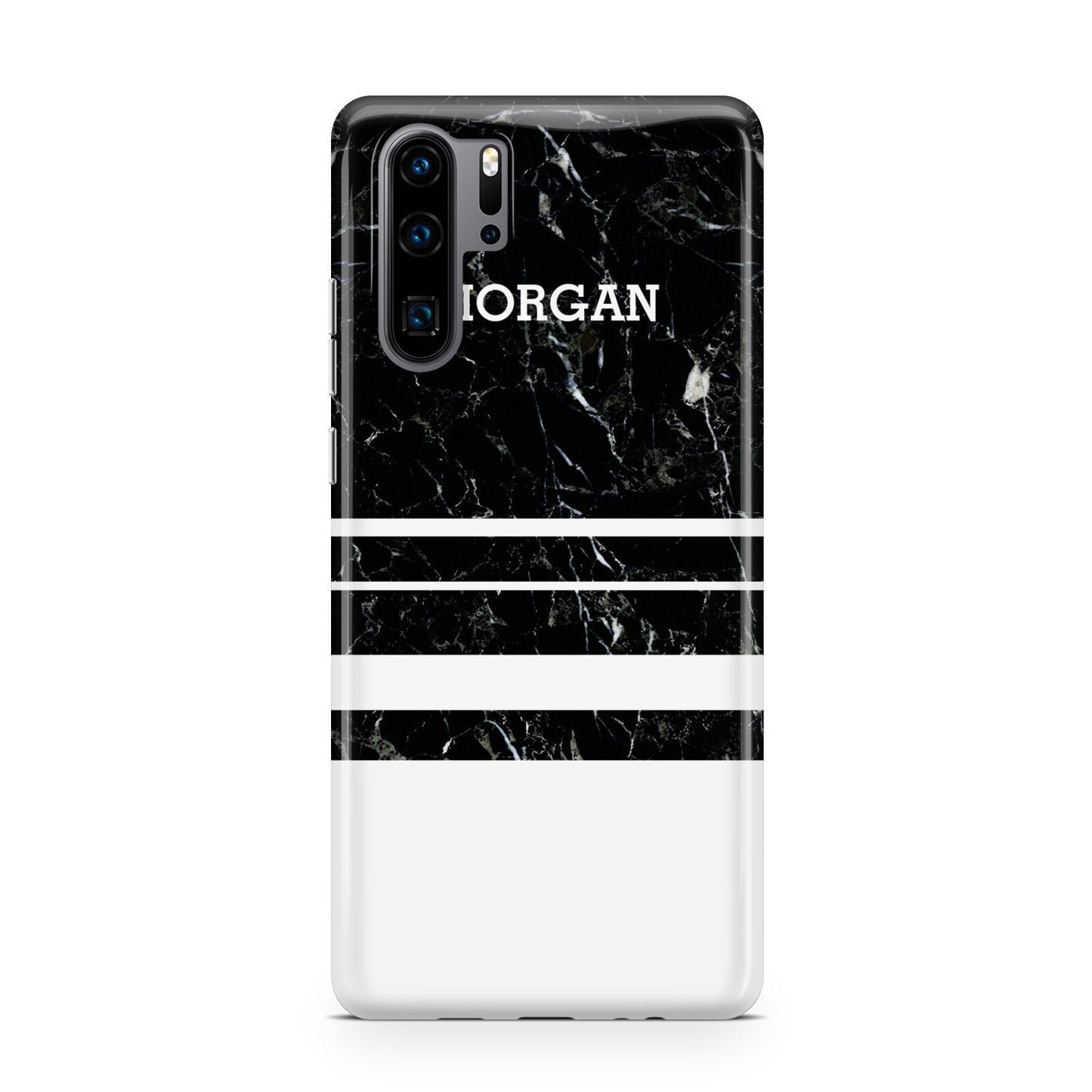 Personalised Marble Stripes Name Initials Huawei P30 Pro Phone Case