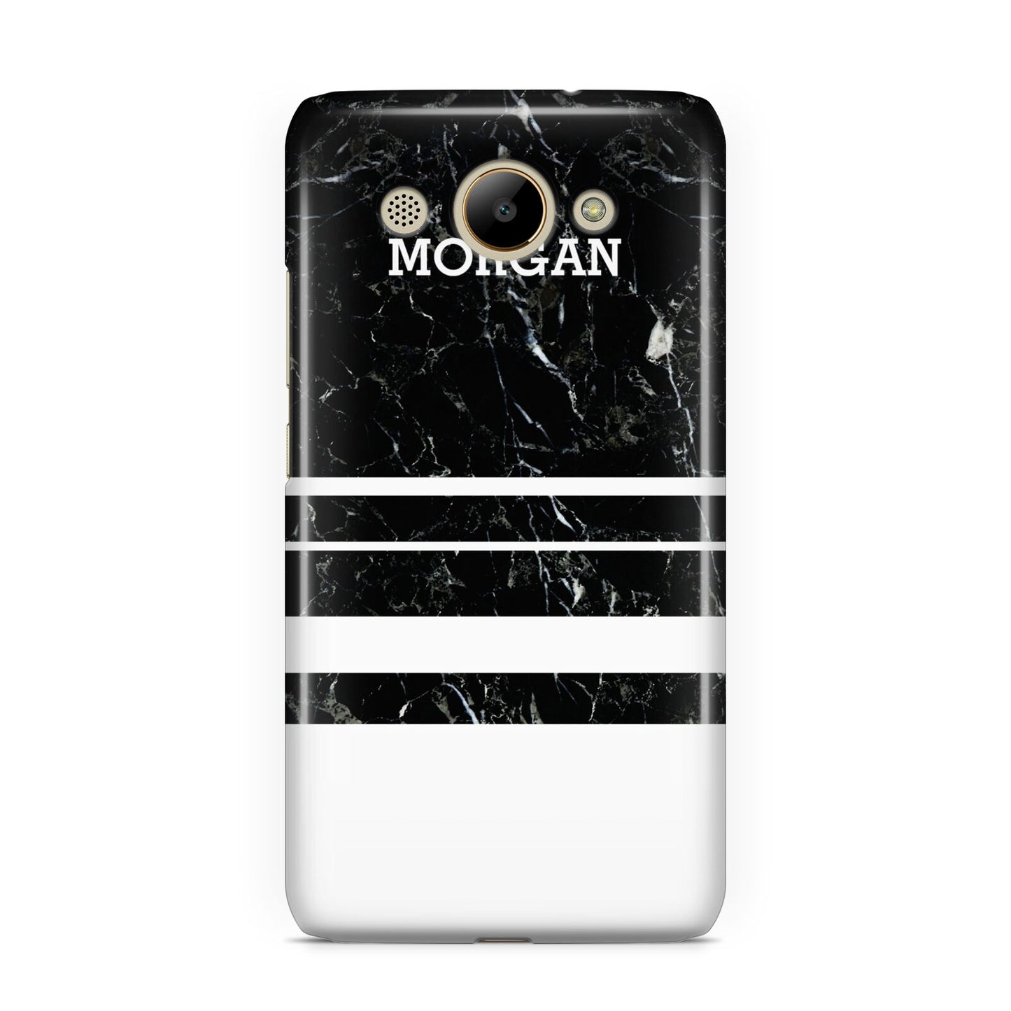 Personalised Marble Stripes Name Initials Huawei Y3 2017