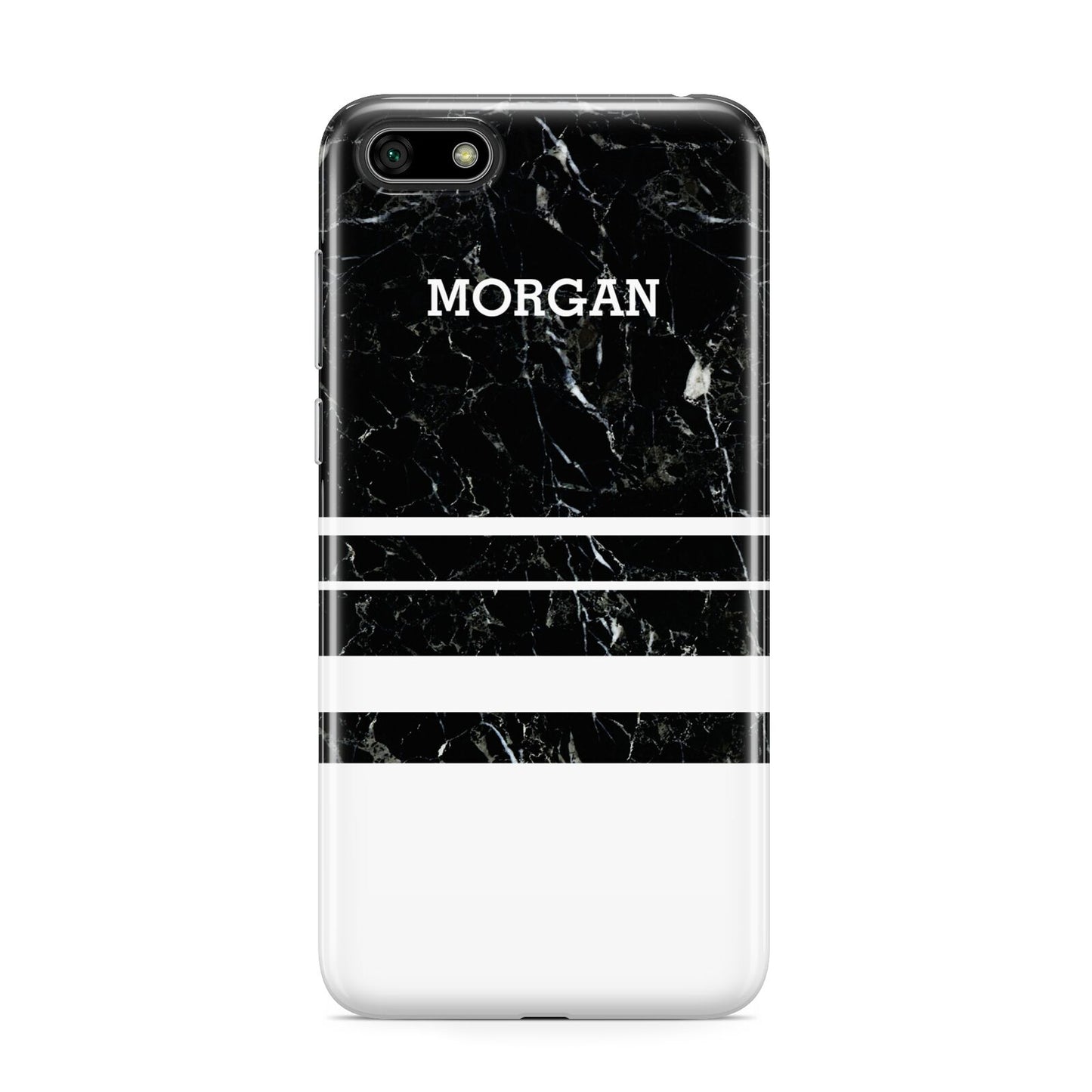 Personalised Marble Stripes Name Initials Huawei Y5 Prime 2018 Phone Case