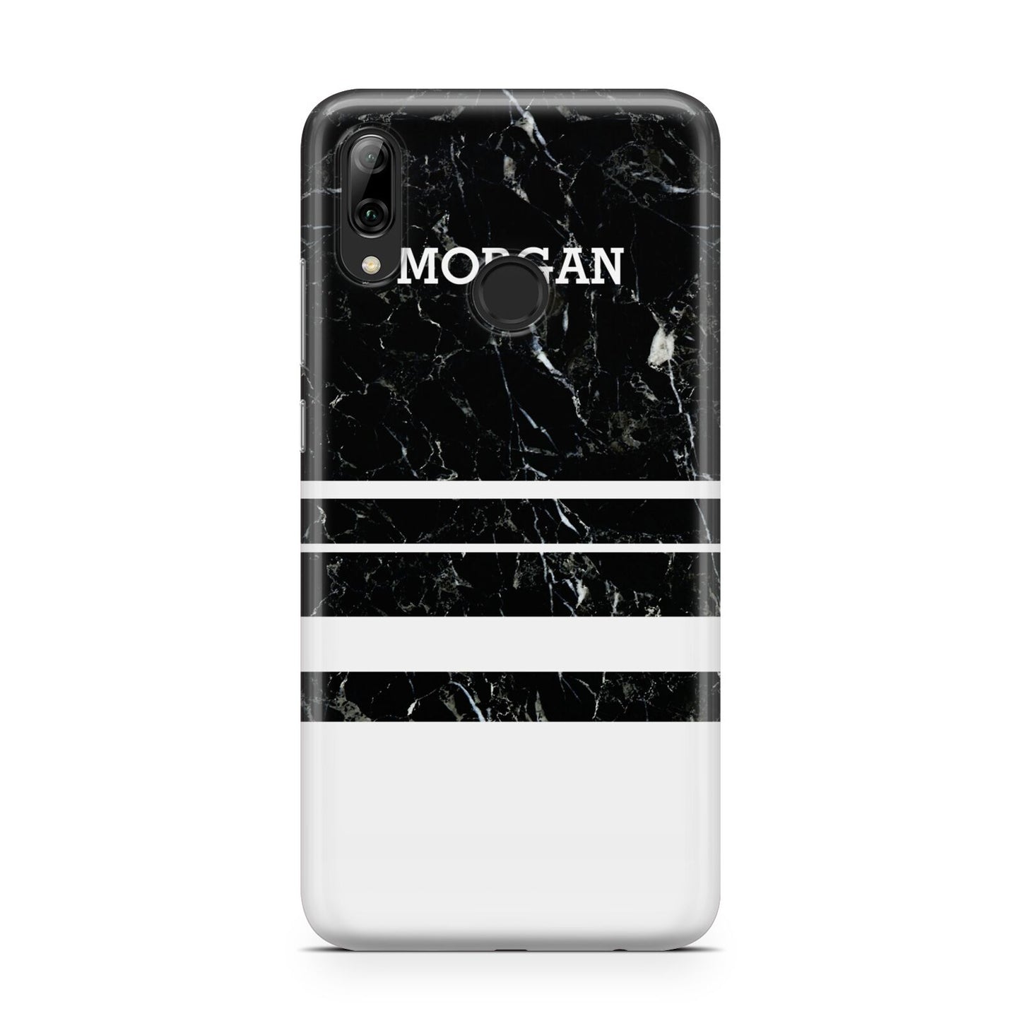 Personalised Marble Stripes Name Initials Huawei Y7 2019