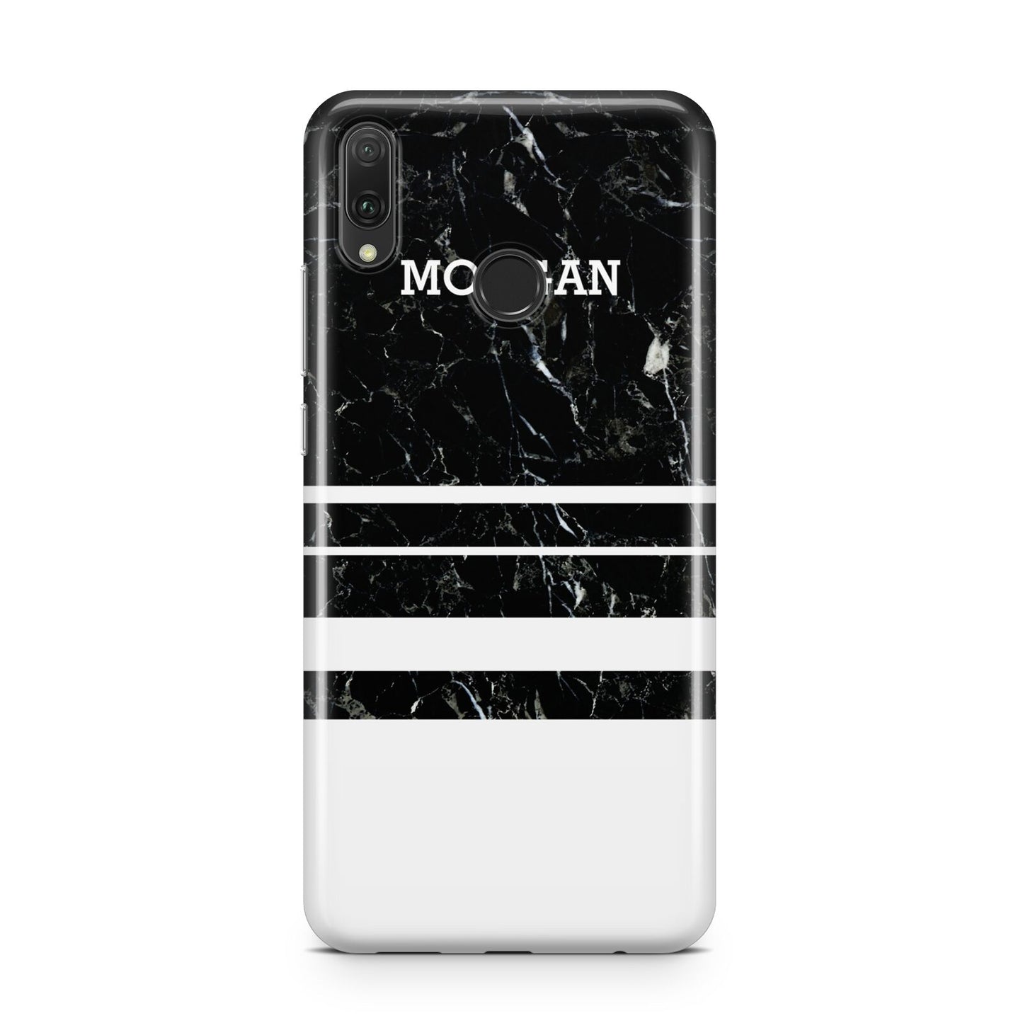 Personalised Marble Stripes Name Initials Huawei Y9 2019