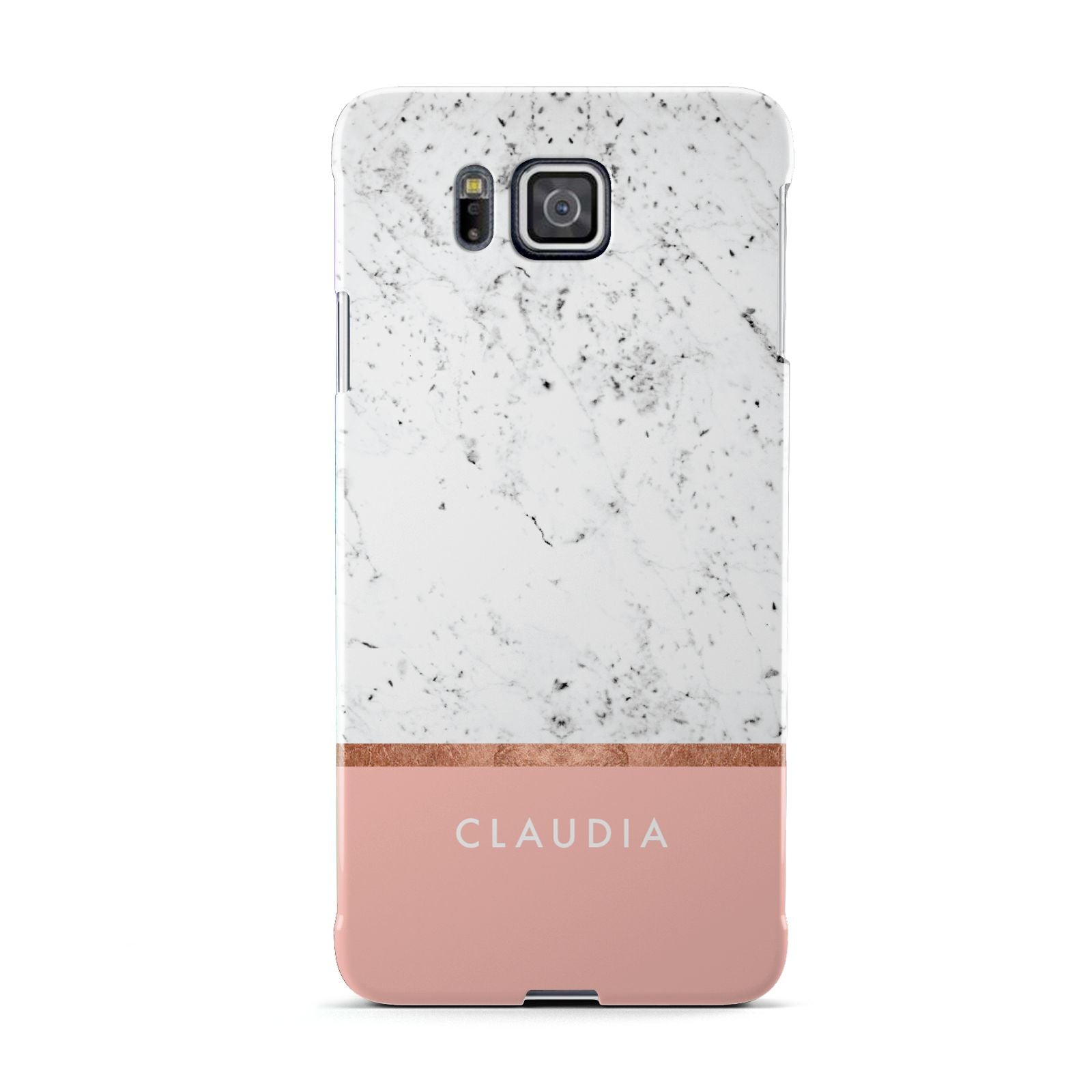 Personalised Marble With Name Initials Pink Samsung Galaxy Alpha Case