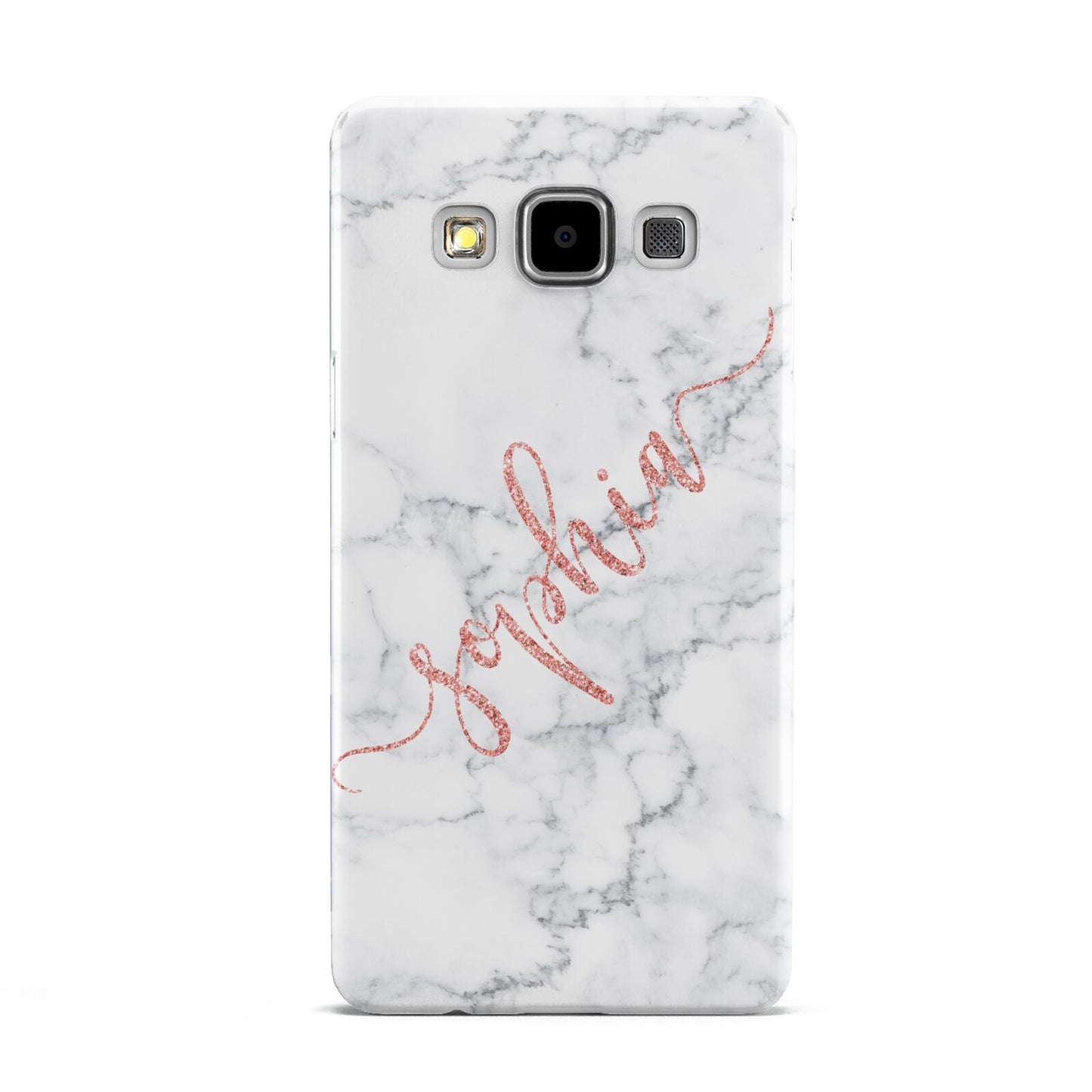 Personalised Marble with Pink Glitter Text Samsung Galaxy A5 Case