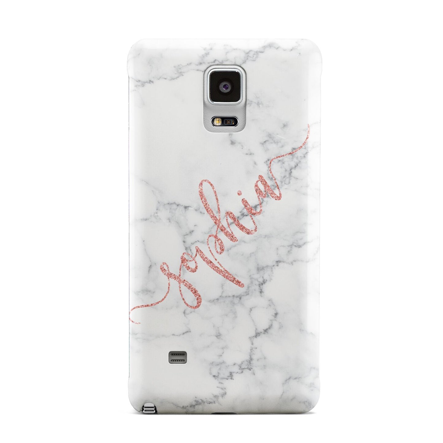 Personalised Marble with Pink Glitter Text Samsung Galaxy Note 4 Case