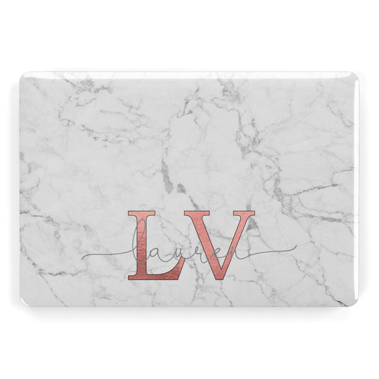 Personalised Marble with Rose Gold Initials Apple MacBook Case