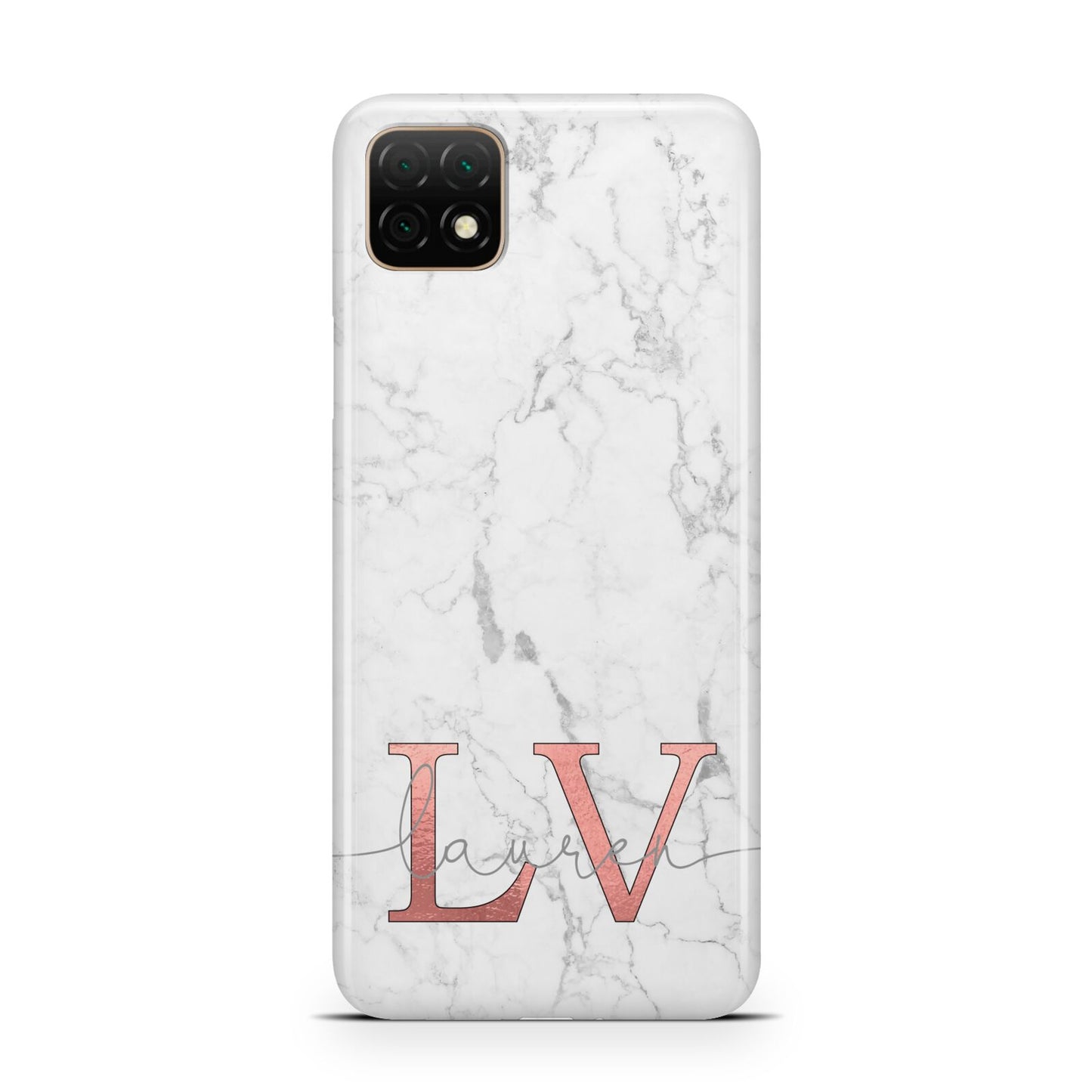 Personalised Marble with Rose Gold Initials Huawei Enjoy 20 Phone Case