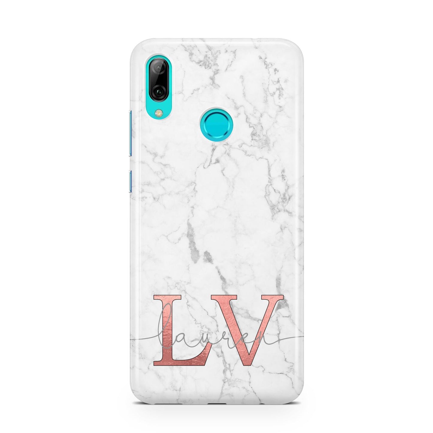 Personalised Marble with Rose Gold Initials Huawei P Smart 2019 Case