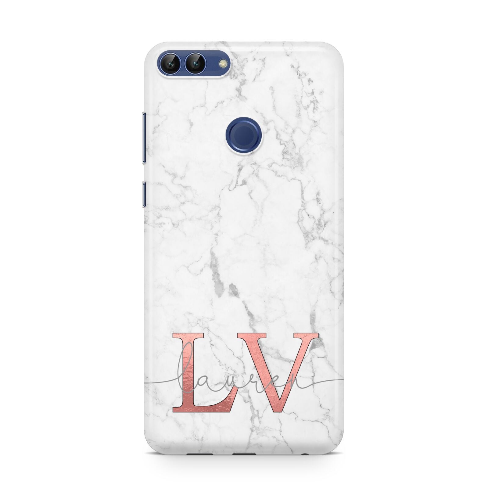 Personalised Marble with Rose Gold Initials Huawei P Smart Case