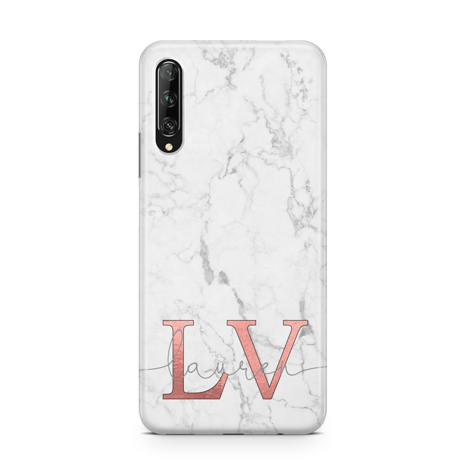 Personalised Marble with Rose Gold Initials Huawei P Smart Pro 2019